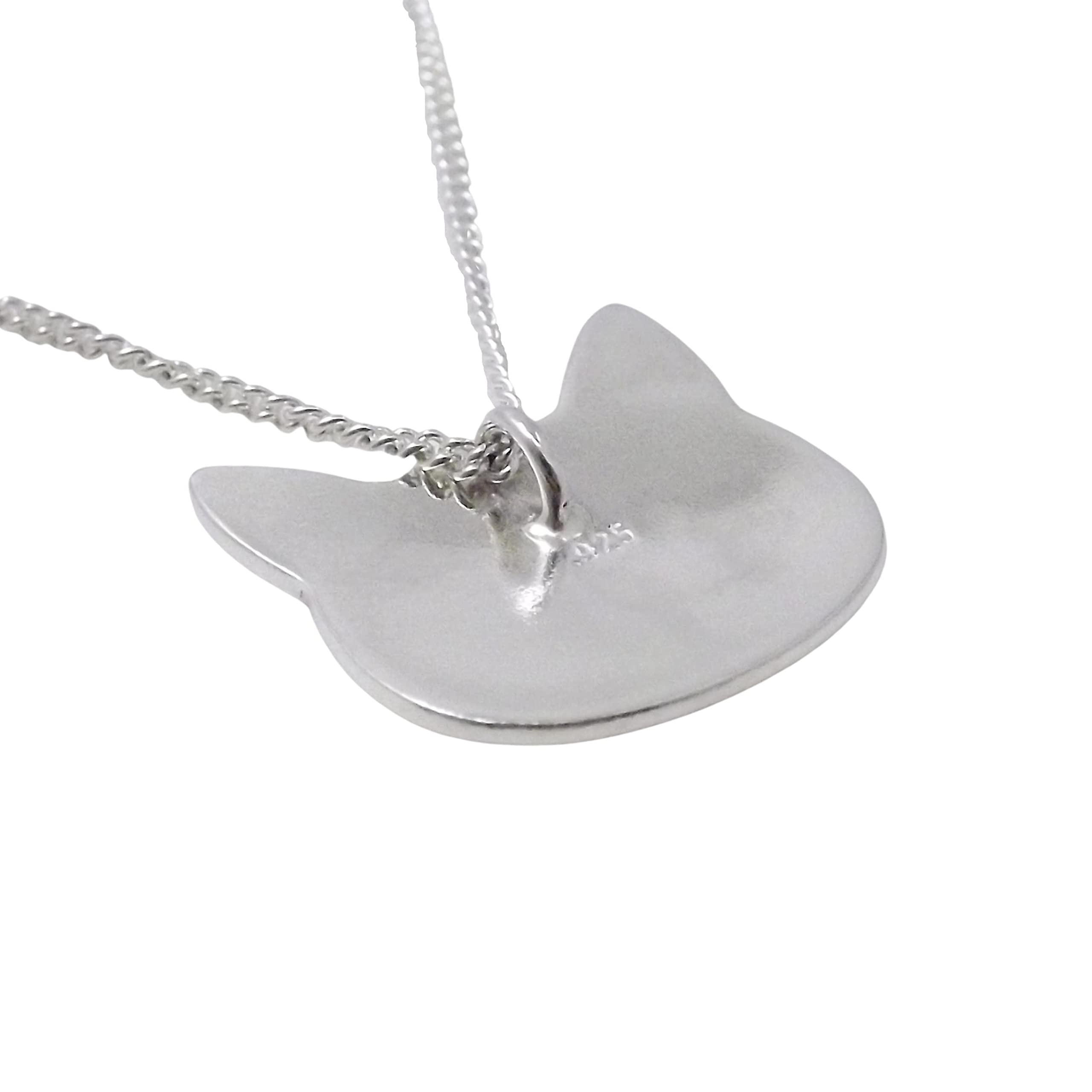 Handmade Sterling Silver Cat Pendant Necklace - Large Size Elegant Feline Jewelry for Women - Perfect Gift for Cat Lovers, Birthday & Anniversary