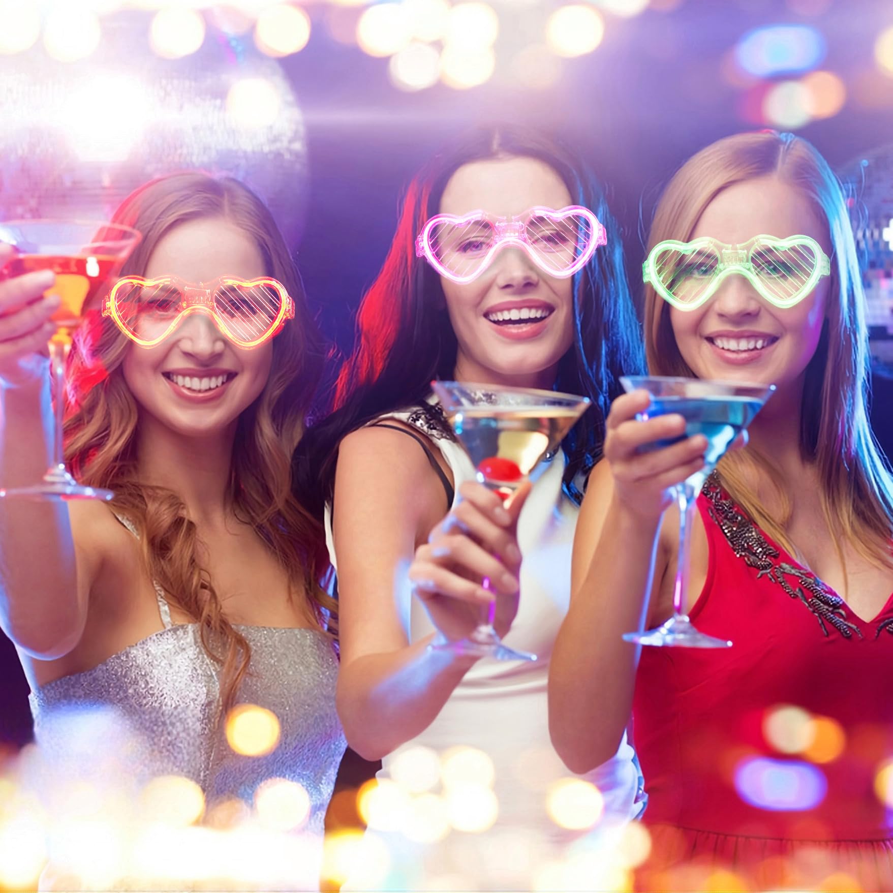 Fsmiling 24 Pack LED Light Up Glasses for Adults - Glow in The Dark Party Supplies, Party Favors for Halloween, Raves, Concerts & Night Events