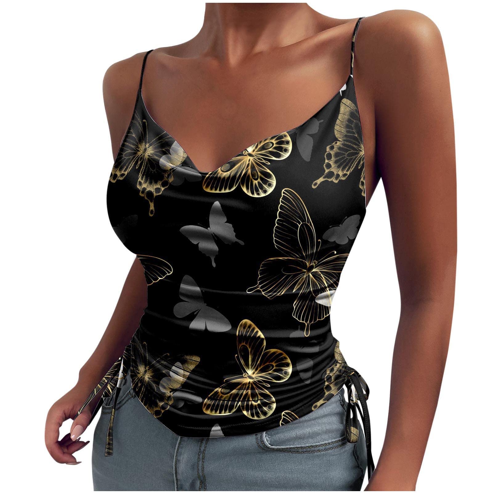 Seamless Women's Tank Tops - Fashion Printed Sleeveless Blouse with Suspenders | Casual Tees & Shirts for Summer, Gym, and Layering