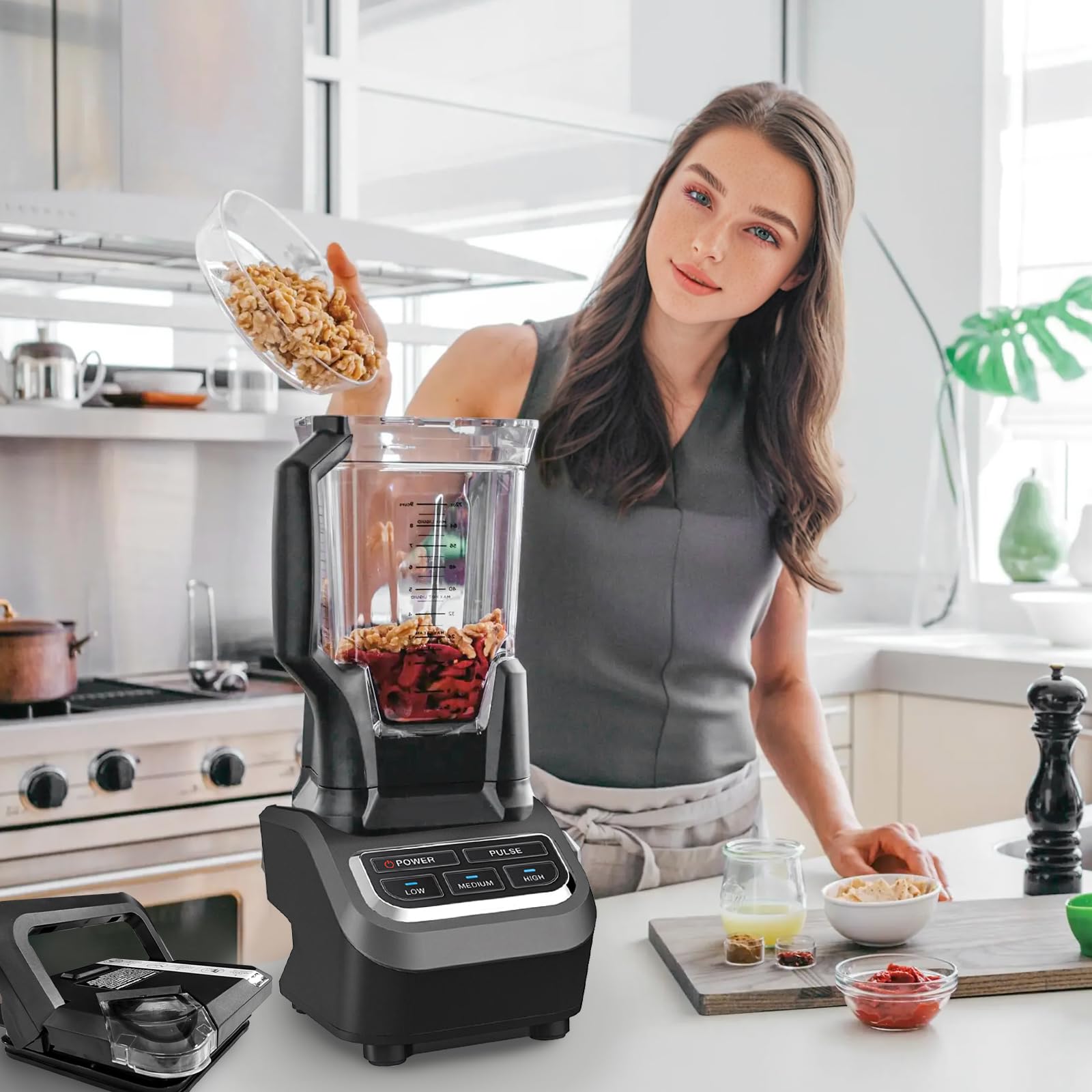 Replacement Blender Lid for Ninja BL660 BL770 Series - 72oz Pitcher Top Cover with Rim Extension - Compatible with New Model Blenders - Perfect for Smoothies, Juices & Food Prep