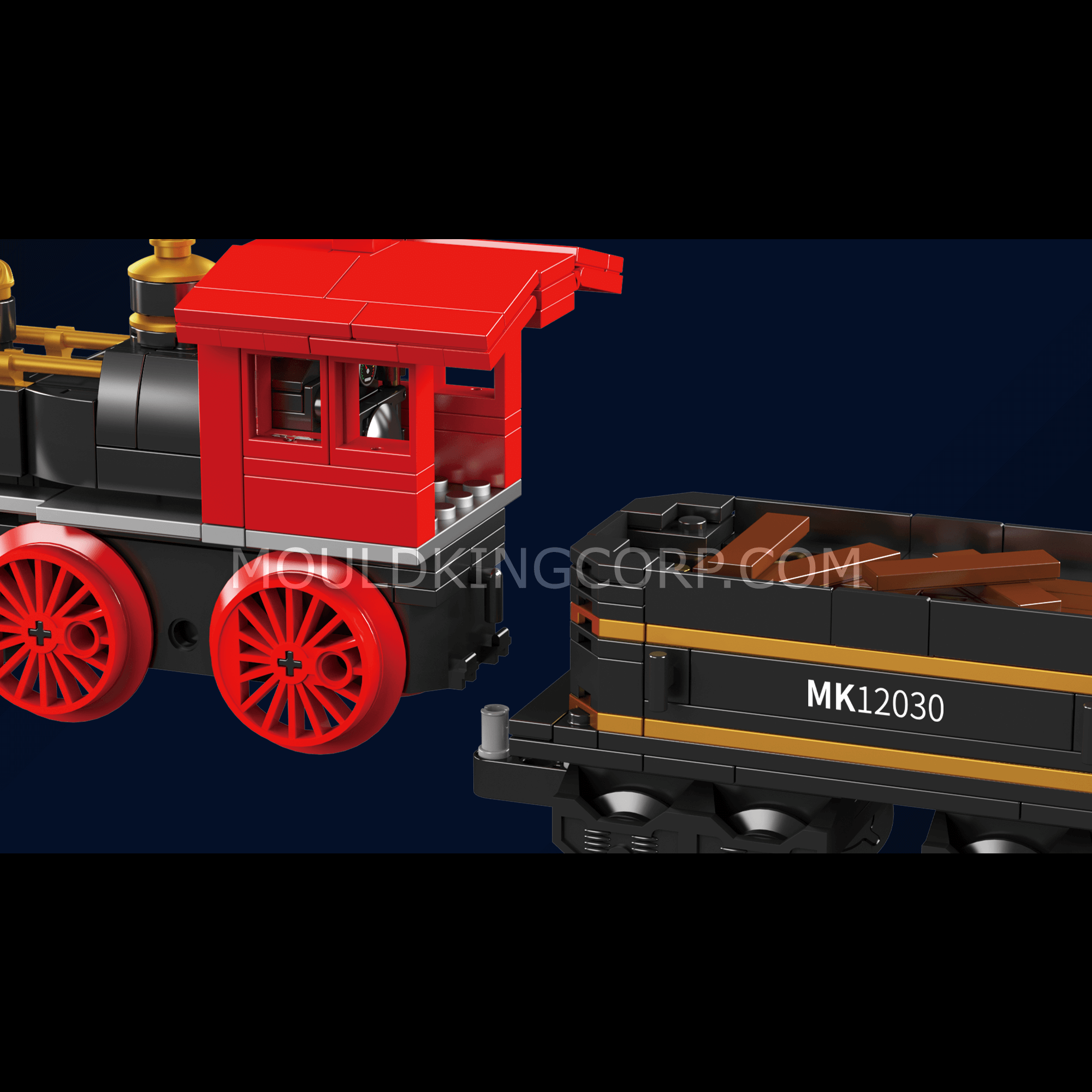 Mould King 12030 The General Locomotive Building Set - 977 PCS Train Model Kit for Adults & Kids | Perfect for STEM Education, Collectors & Train Enthusiasts | Home Decor, Gift Idea & Creative Play