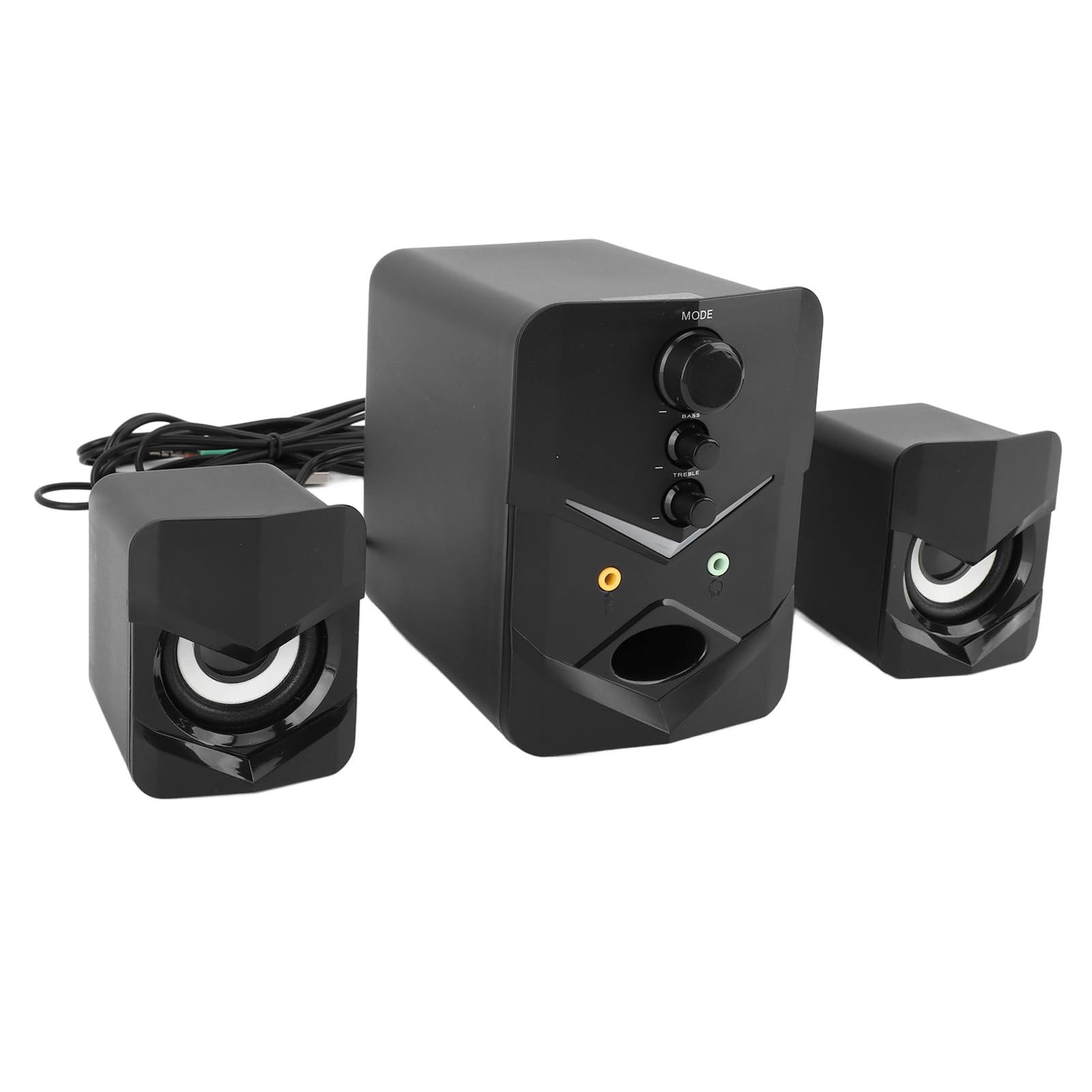 Premium Computer Speakers with Built-in Subwoofer - Wired USB Desktop Speakers, Active Sound Design for PC/Laptop - Perfect for Home Office, Gaming & Music Listening