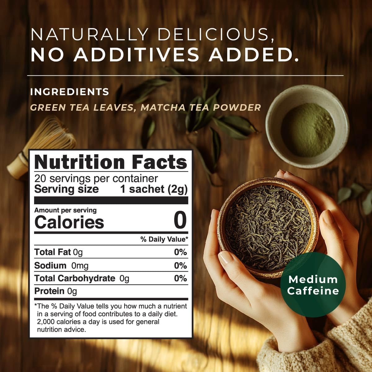 Organic Matcha Green Tea Bags (20 Count) - High Caffeine Japanese Matcha Powder for Energy Boost & Digestive Health | Morning Drink, Iced Tea, Smoothie Ingredient & Wellness Beverage