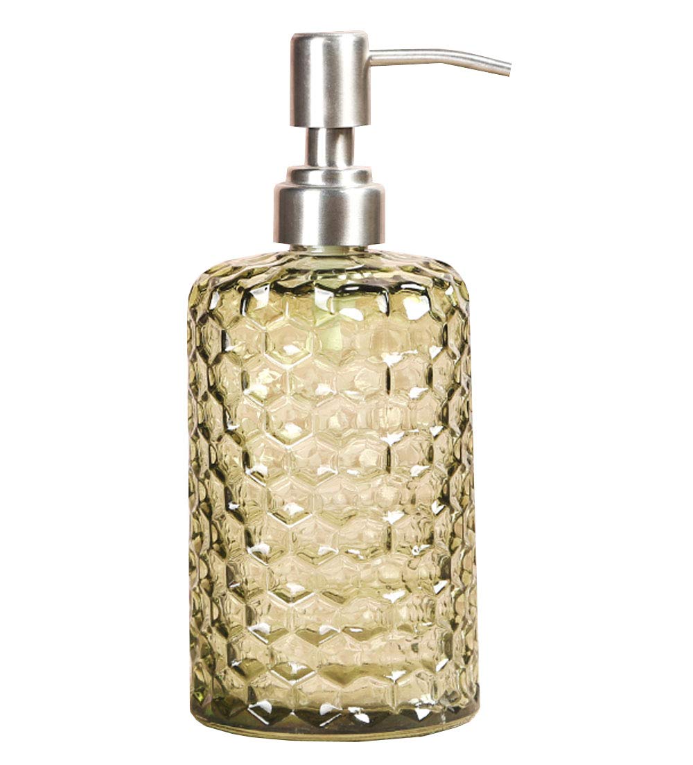 Colorful Glass Soap Dispenser with Pump - Elegant Bathroom Shower Gel & Lotion Bottle for Hand Wash, Dish Soap, and Liquid Soap Dispenser | Perfect for Kitchen, Bathroom, and Vanity Decor