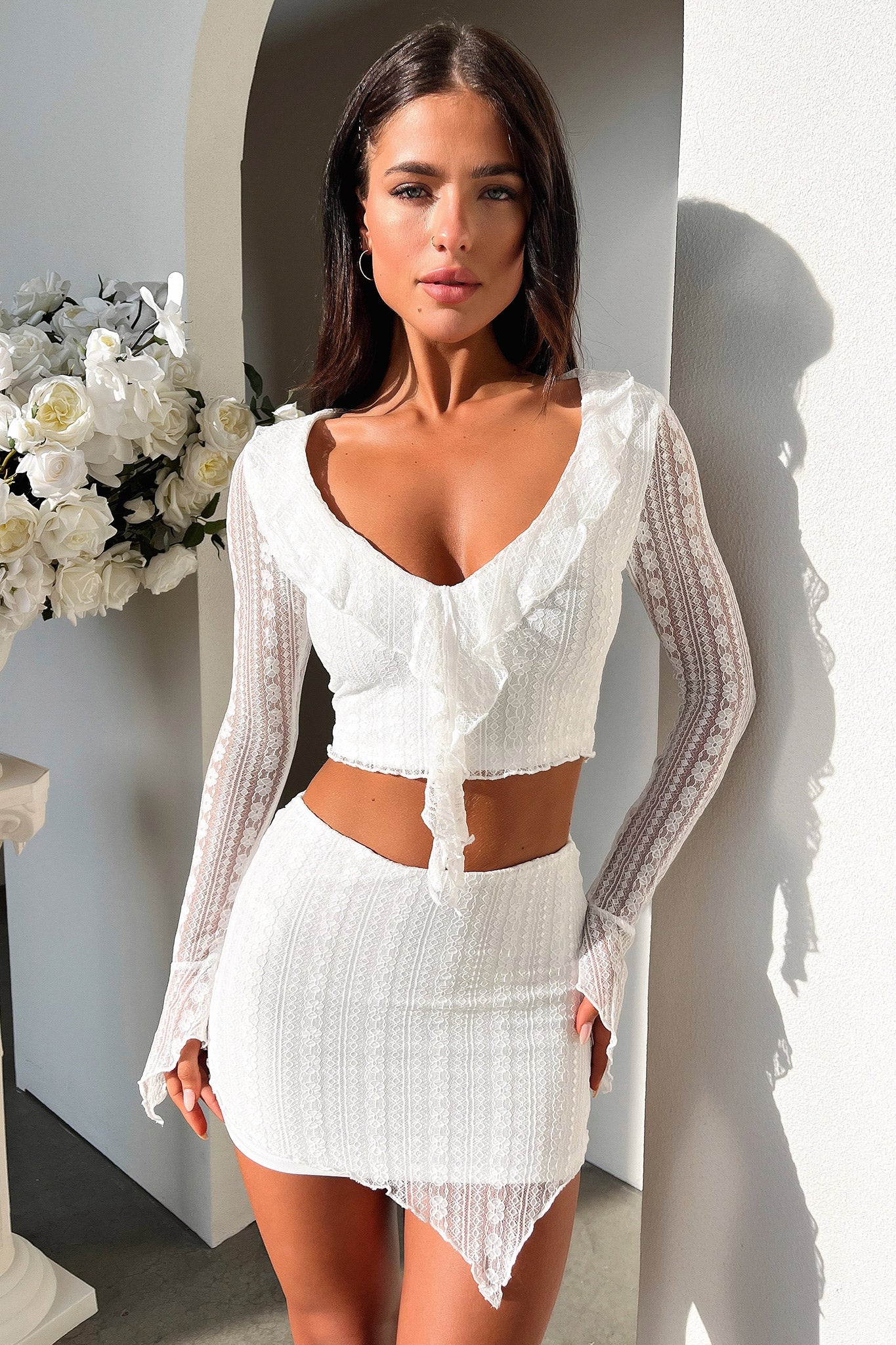 Aperol White Skirt for Women - Summer Casual Flowy Midi Skirt - Perfect for Beach, Vacation, and Outdoor Parties