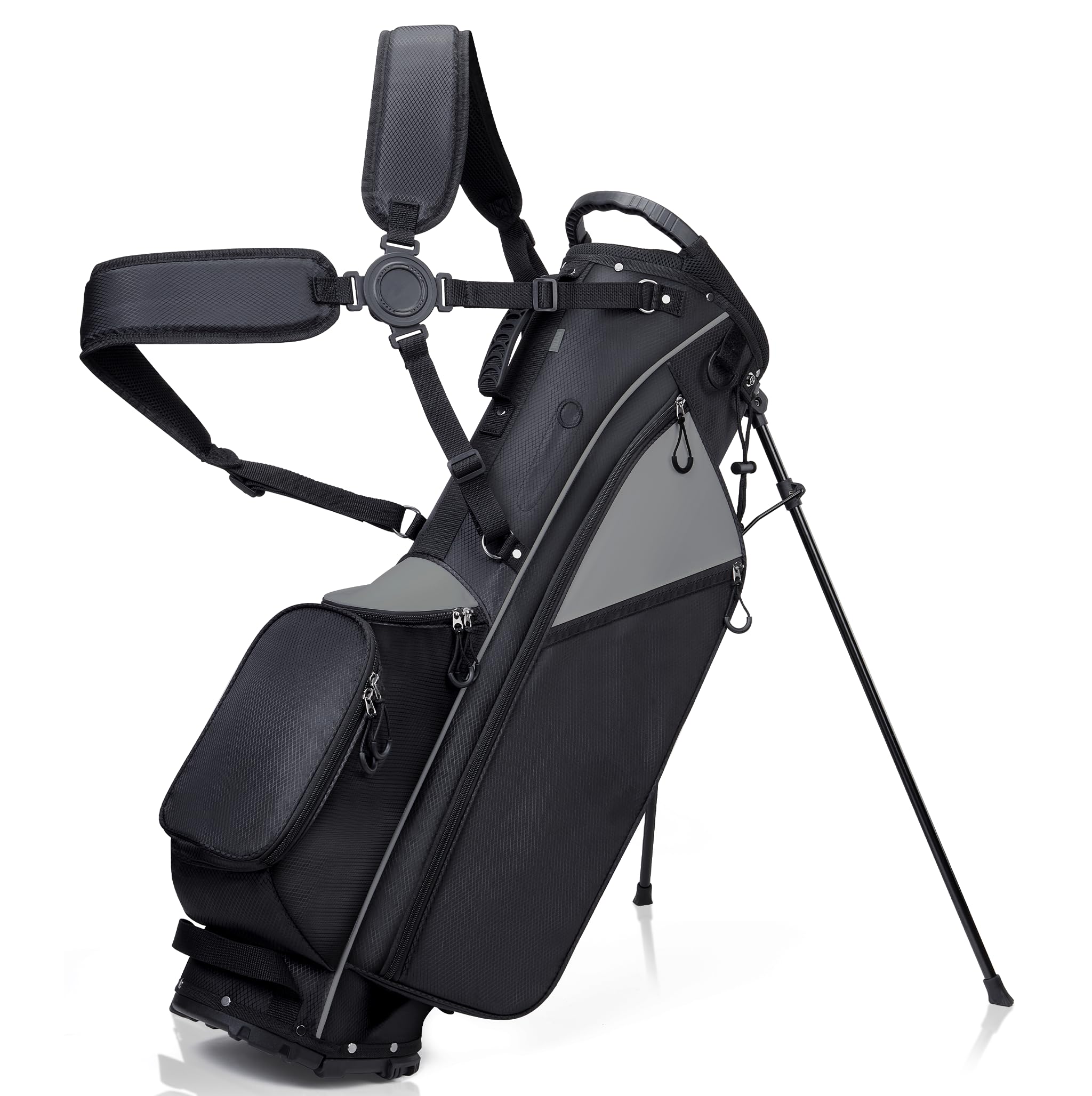 KYTAI Lightweight 7-Way Divider Golf Stand Bag for Men & Women - Dual Shoulder Straps, Stable Stand System, Multiple Storage Pockets, Rain Hood & Towel Ring - Perfect for Golf Course, Driving Range & Travel