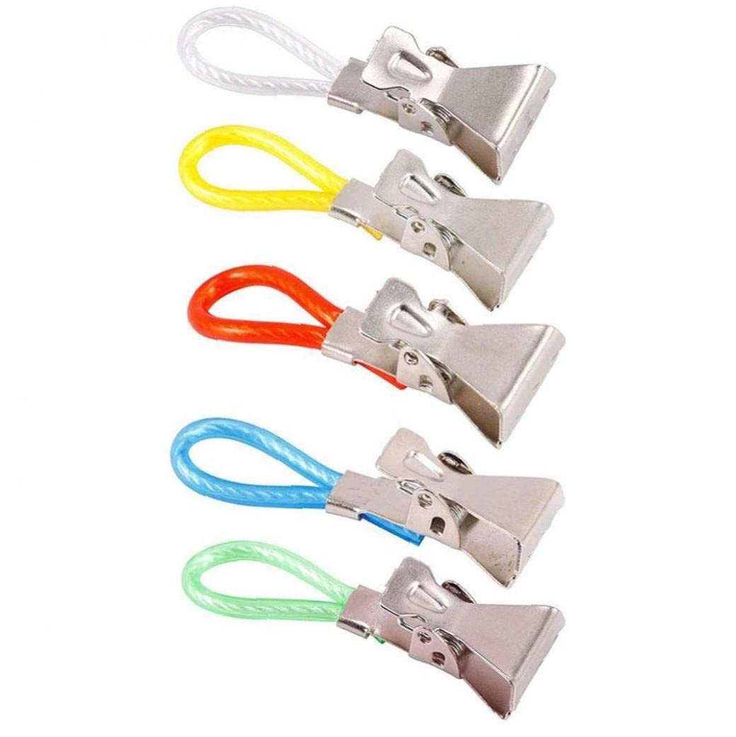 5-Pack Towel Clips - Heavy Duty Tea Towel Holder Clips for Kitchen, Bathroom & Cupboards - Durable Hanging Cloth Hook Hangers - Perfect for Organizing Towels, Aprons & Dishcloths (Ideal for Home & RV Use)