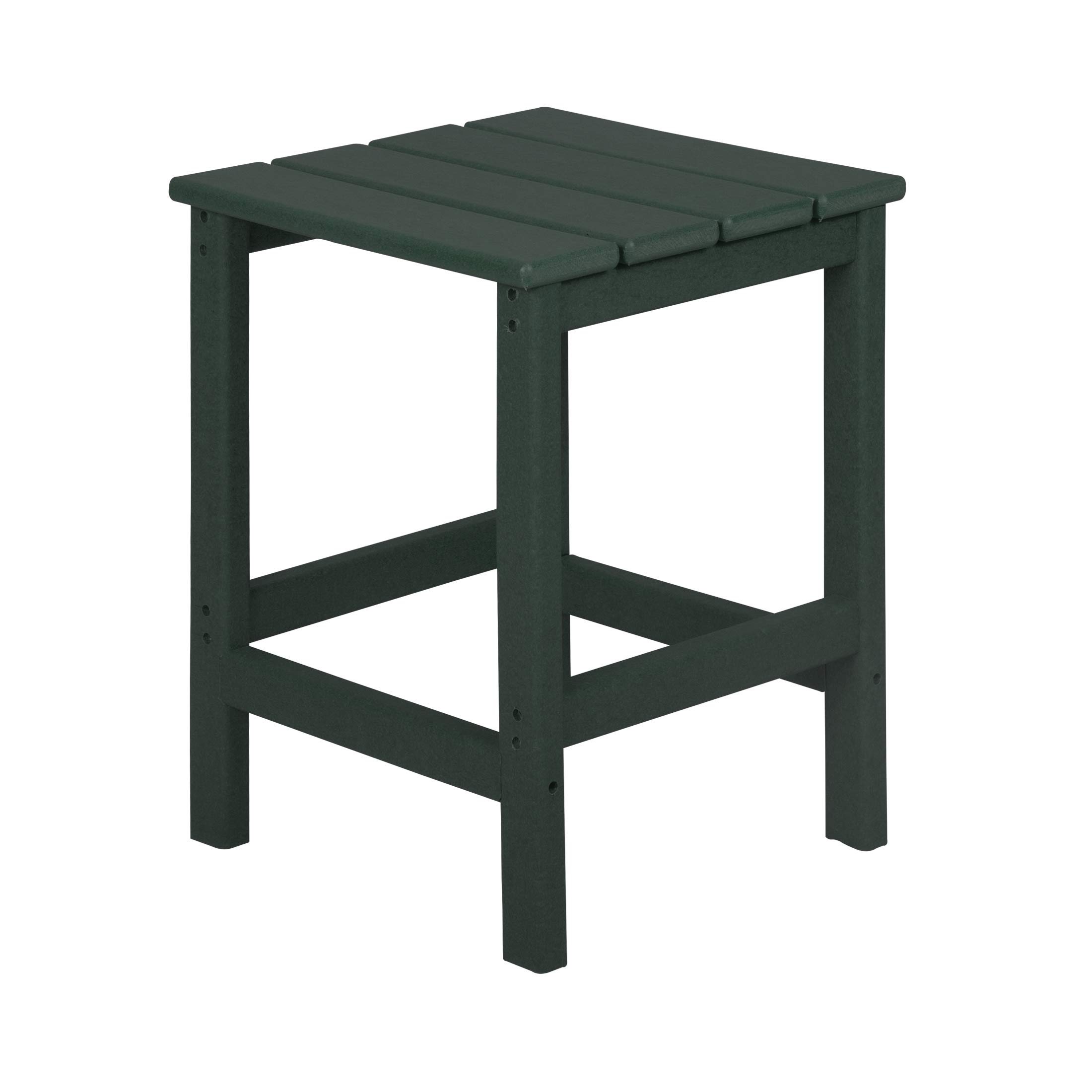 2-Piece Outdoor Rocking Adirondack Chair Set with Side Table - Durable HDPE Plastic Patio Furniture in Dark Green - Perfect for Garden, Backyard, and Poolside Relaxation