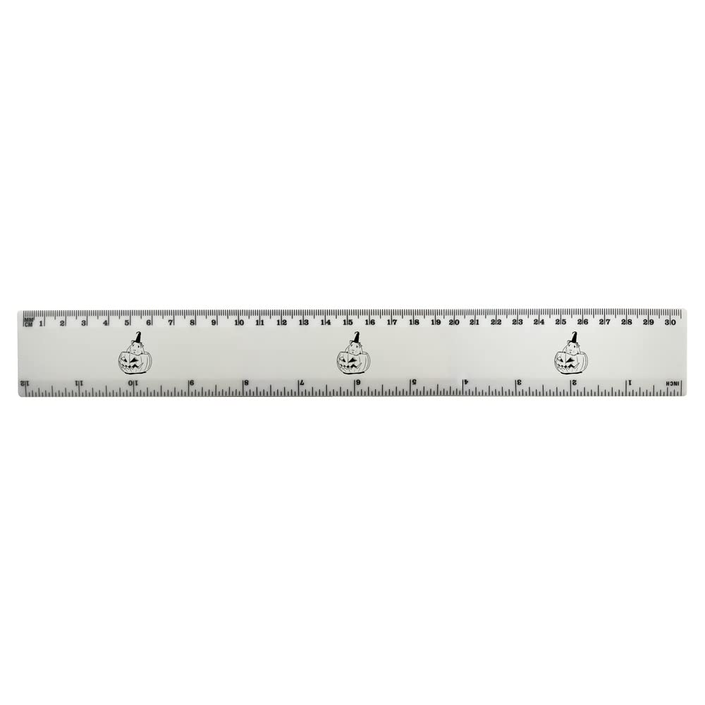 Azeeda Halloween Guinea Pig 12 Inch White Plastic Ruler - Fun School Supplies for Students, Office & Halloween Party Decor (RL00066236)
