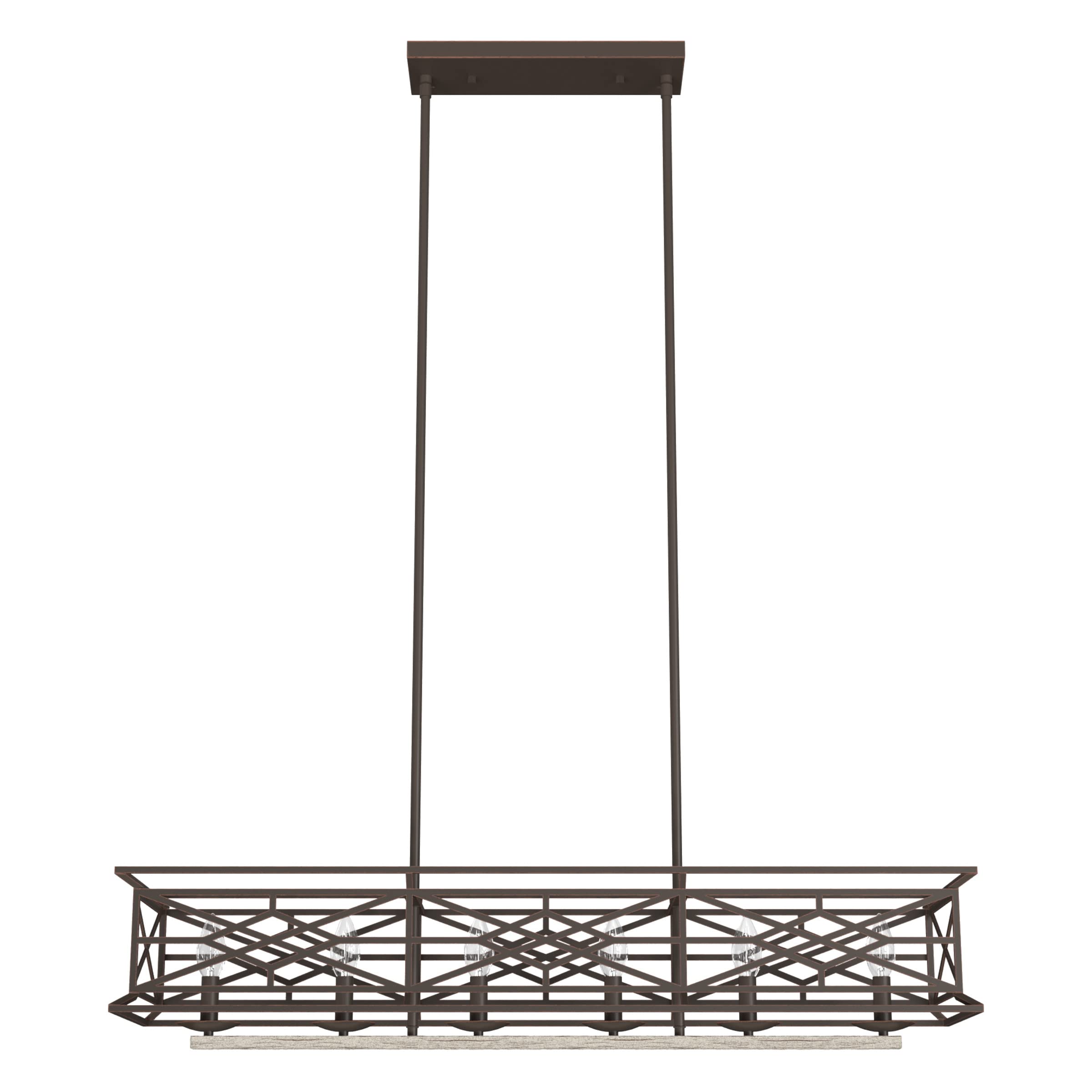 Hunter Fan Company 19333 Langwood 5-Light Chandelier in Onyx Bengal Finish - Modern Crystal Ceiling Light Fixture for Dining Room, Bedroom, and Living Room Decor