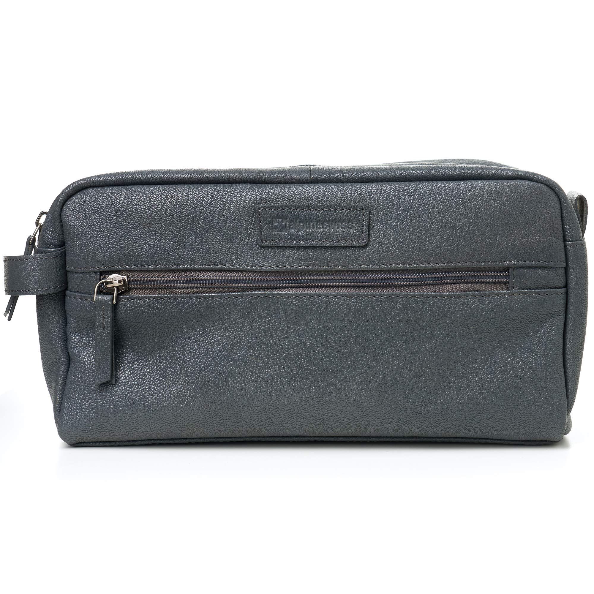 Premium Alpine Swiss Sedona Genuine Leather Toiletry Bag - Waterproof Travel Shaving Kit & Dopp Kit for Men | Perfect for Business Trips, Gym, Camping & Weekend Getaways