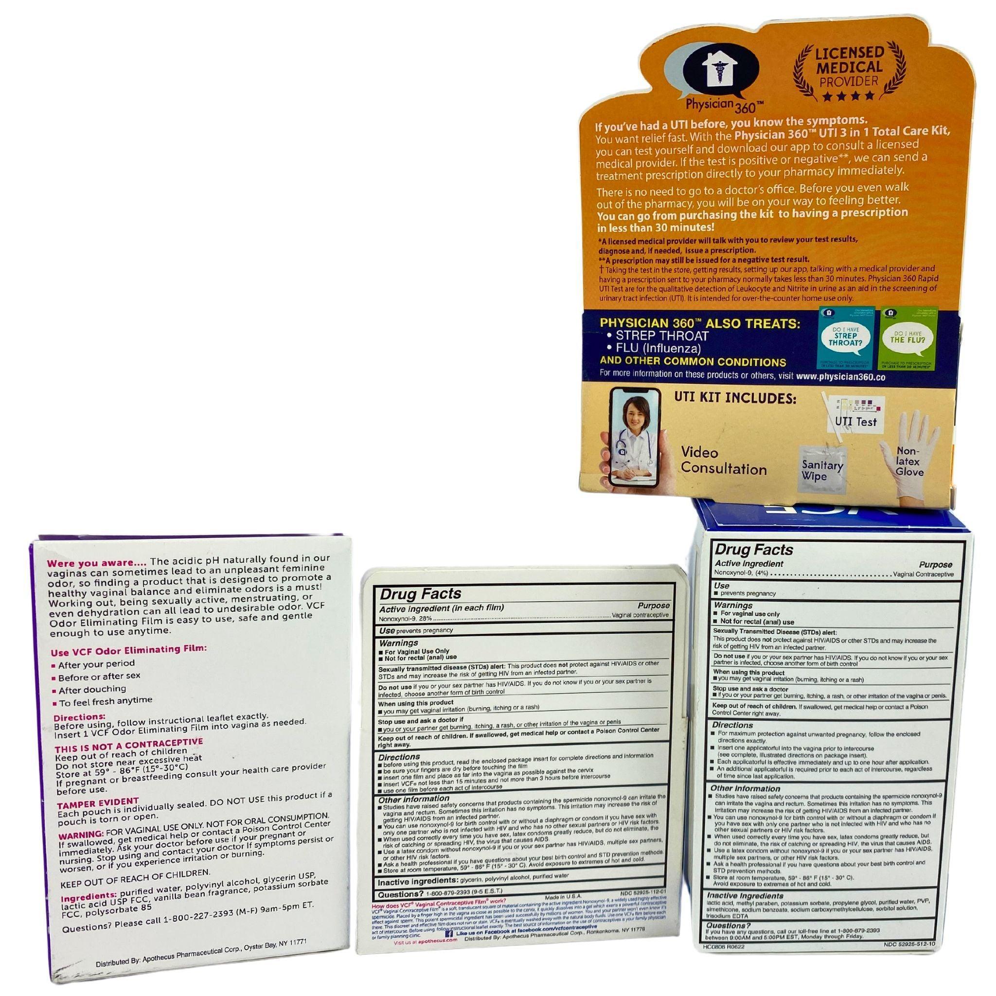 35 Pcs VCF & UTI Test Strips Combo Pack - Home Urinary Tract Infection Screening & Vaginal Contraceptive Film - Perfect for Travel, First Aid Kits & Women's Health Care