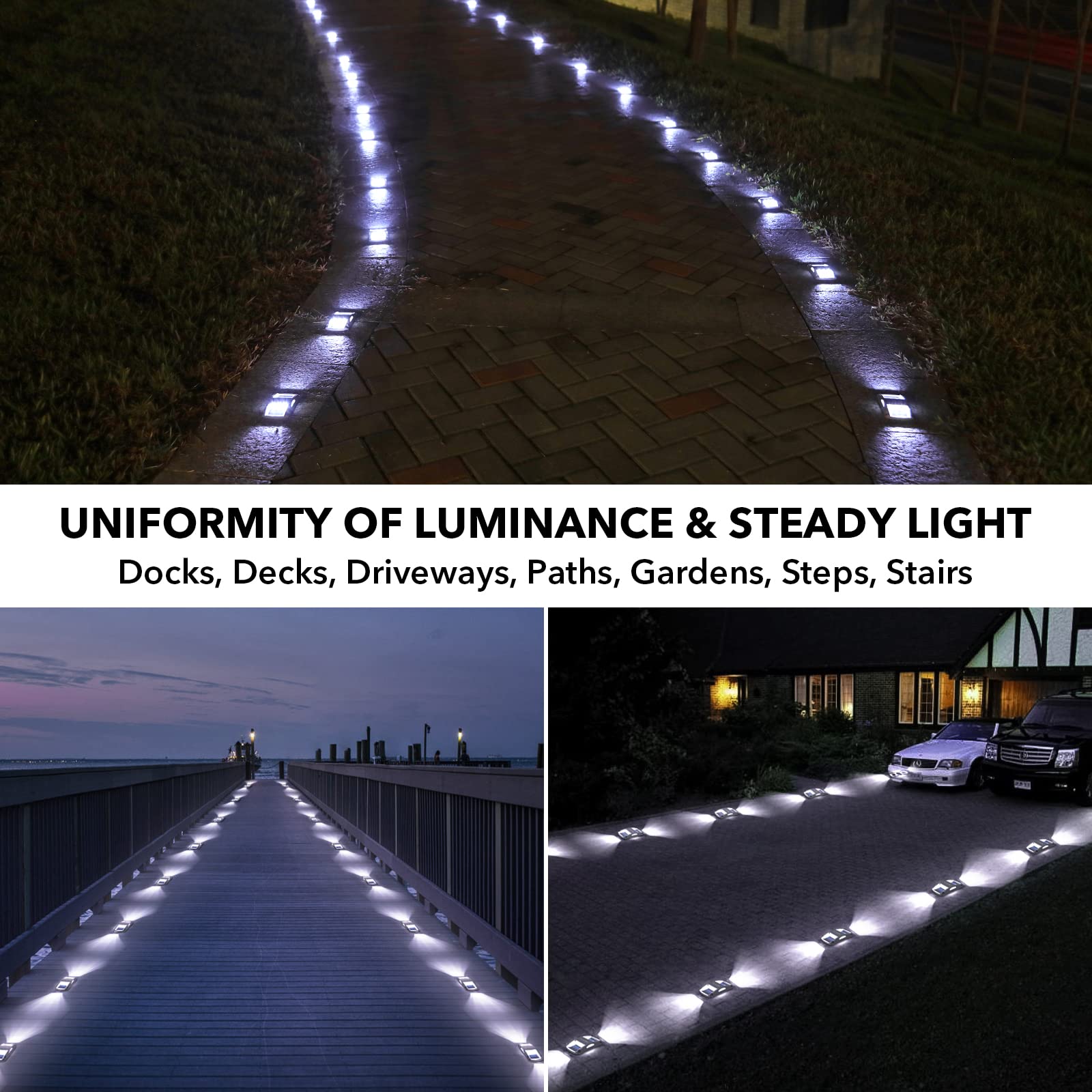 **AGPTEK Solar Driveway Lights 1 Pack - Waterproof Outdoor Solar Deck & Dock Lights, LED Pathway Markers for Garden, Yard, Sidewalk & Marine Use - Perfect for Night Safety & Landscape Lighting**