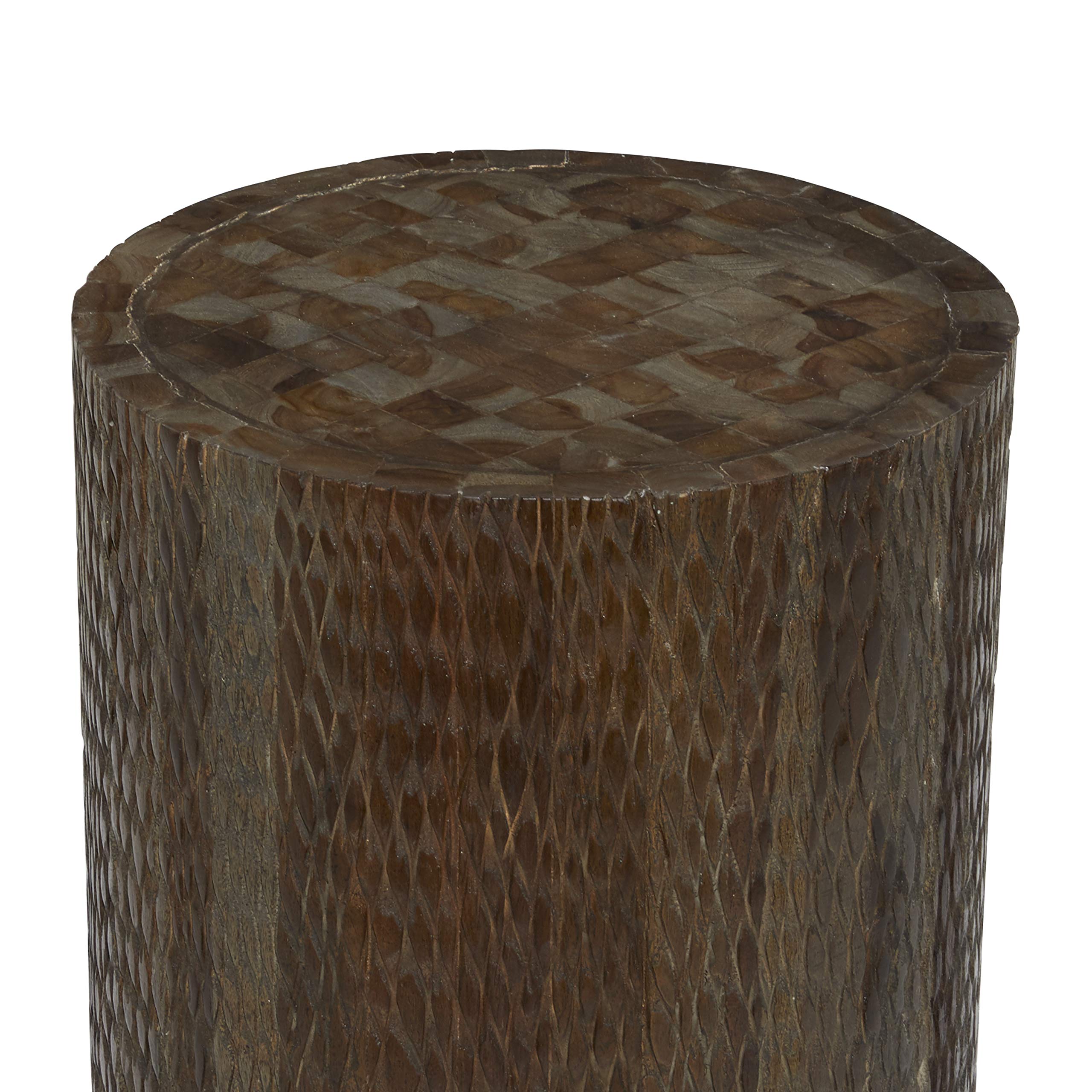 Handcrafted Teak Wood Accent Table - 12