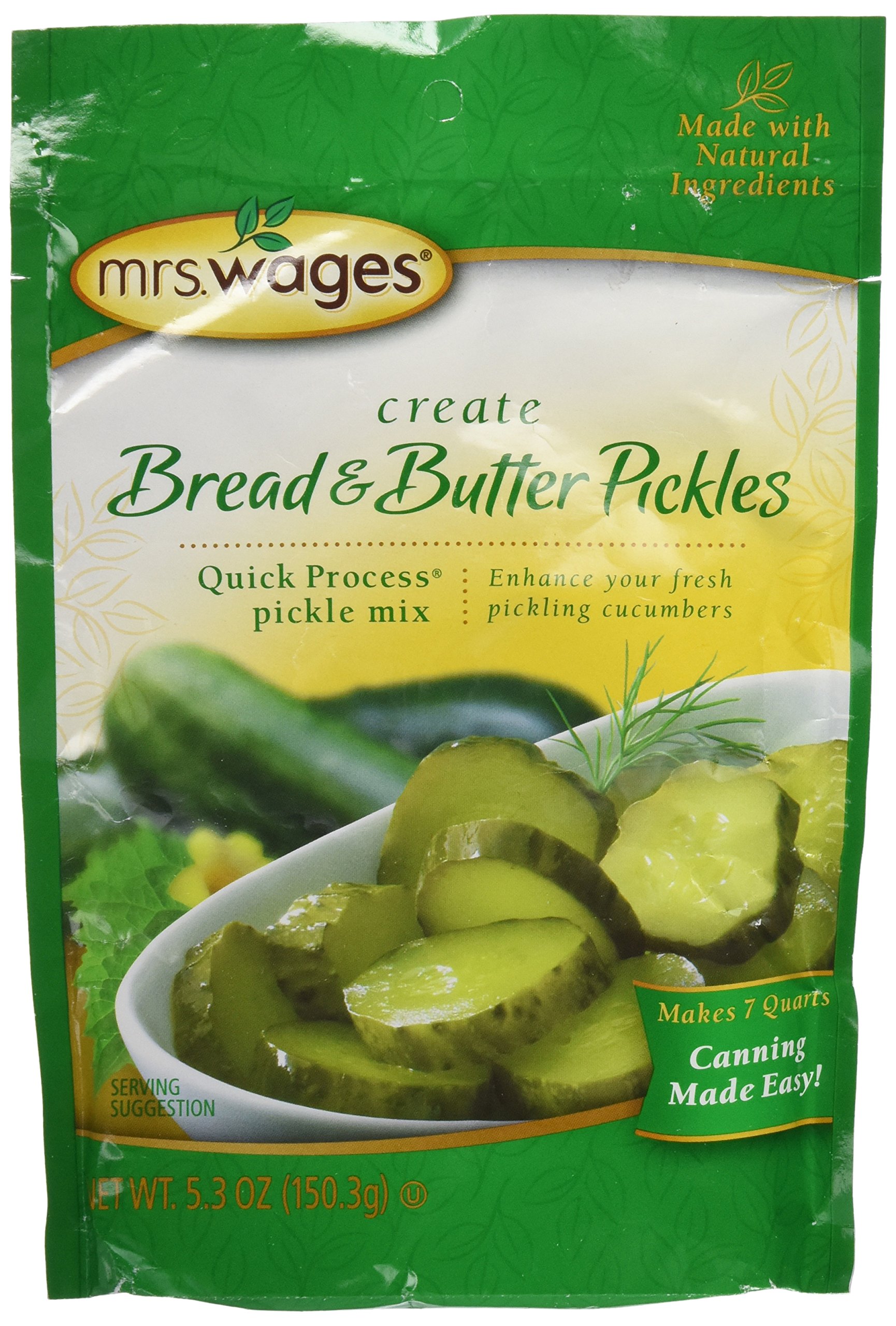 Mrs. Wages Bread & Butter Pickling Mix - 1 Pack | Easy Homemade Pickle Recipe | Perfect for Canning, Sandwiches & Snacks