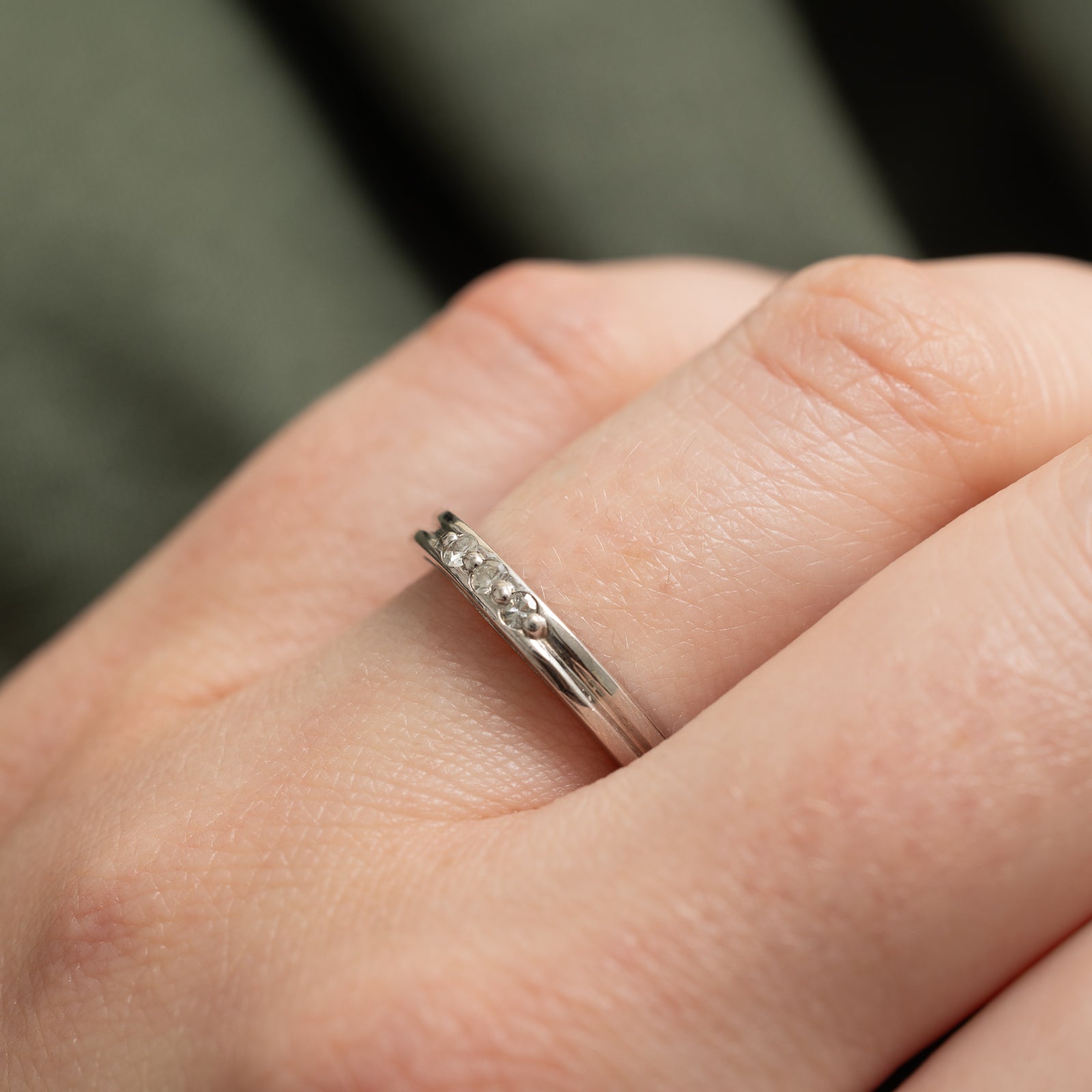 Three Stone Diamond Ring for Women | 0.07 Carat Total Weight (ctw) | Size 6 | Elegant Wedding Band, Anniversary Gift, or Everyday Jewelry for Special Occasions