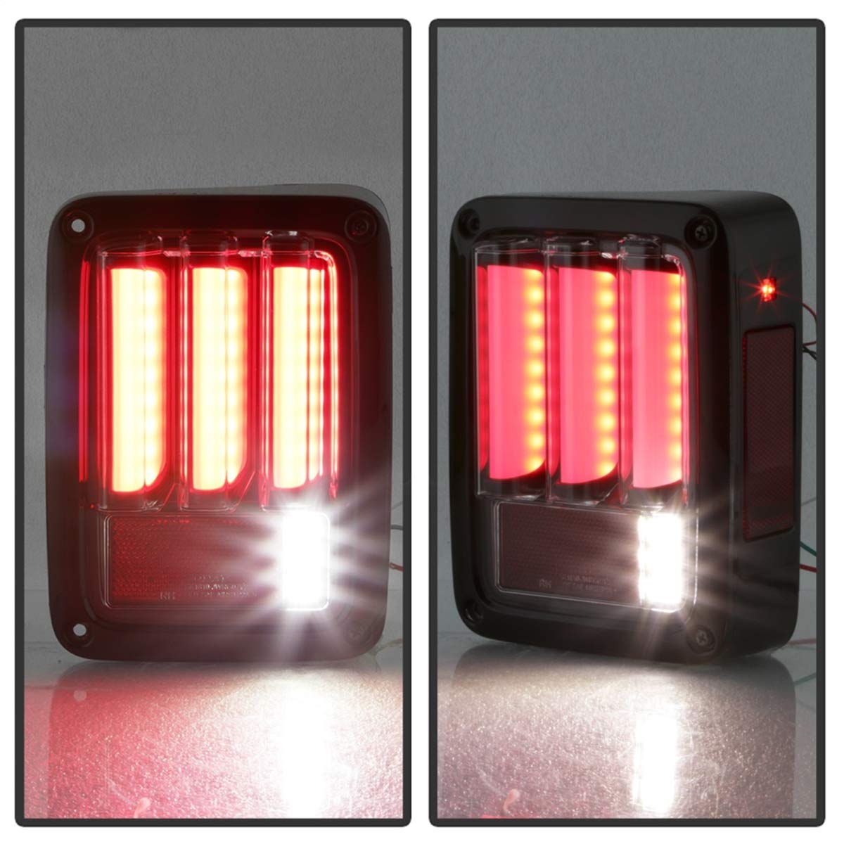 Spyder 5084774 LED Tail Lights for Jeep Wrangler JK & JKU (2007-2018) - Black Sequential Turn Signal Light Bar | Off-Road & Night Driving Safety Upgrade