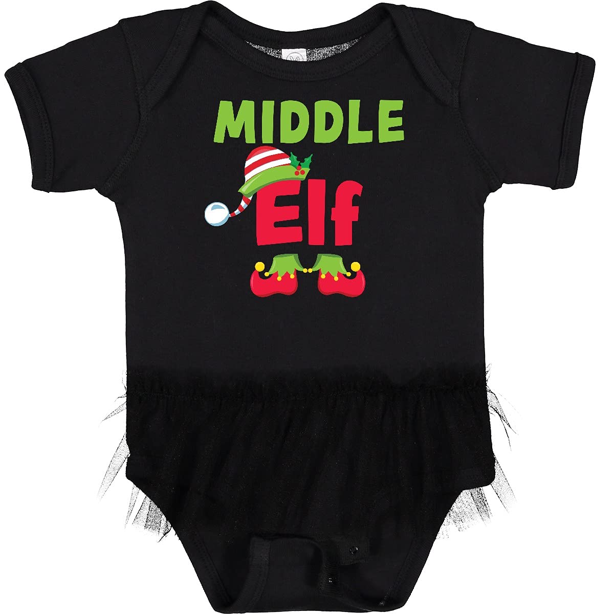 Inktastic Christmas Middle Elf Infant Tutu Bodysuit - Cute Baby Holiday Outfit for Christmas Photos, Parties & Family Gatherings