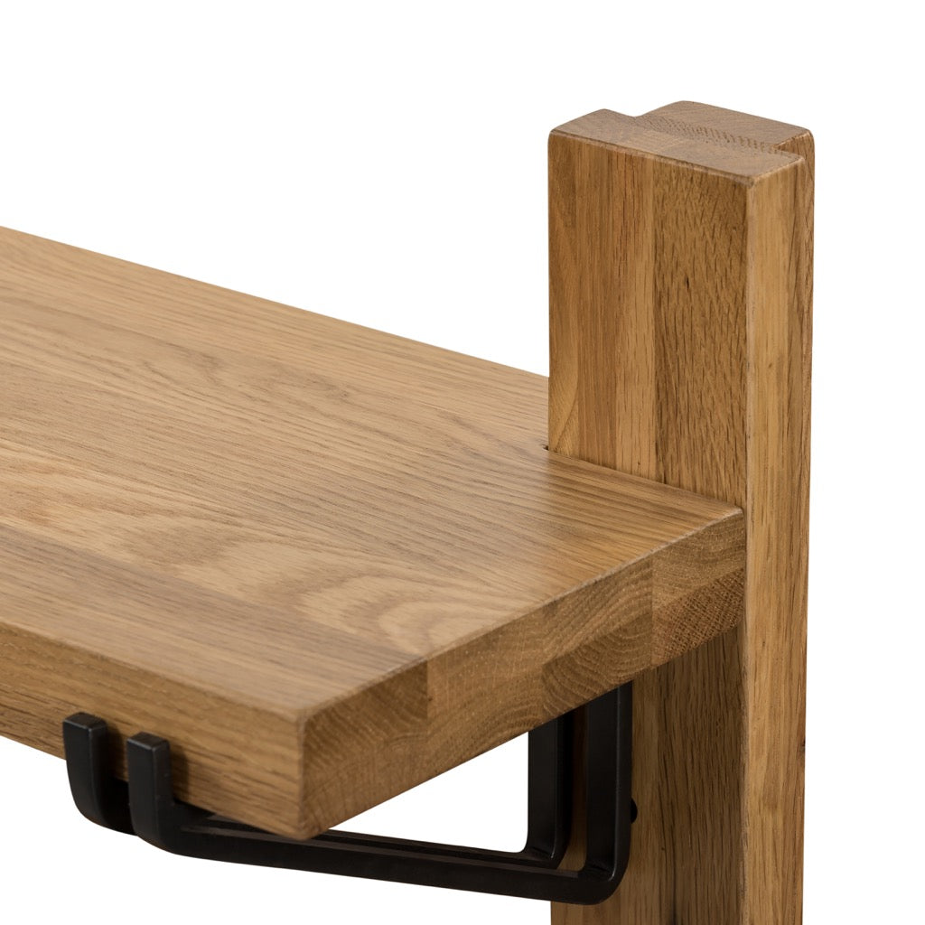 Pivot Shelf Oak Wood - Adjustable Wall Mounted Storage Shelf for Kitchen, Bathroom, or Living Room Organization