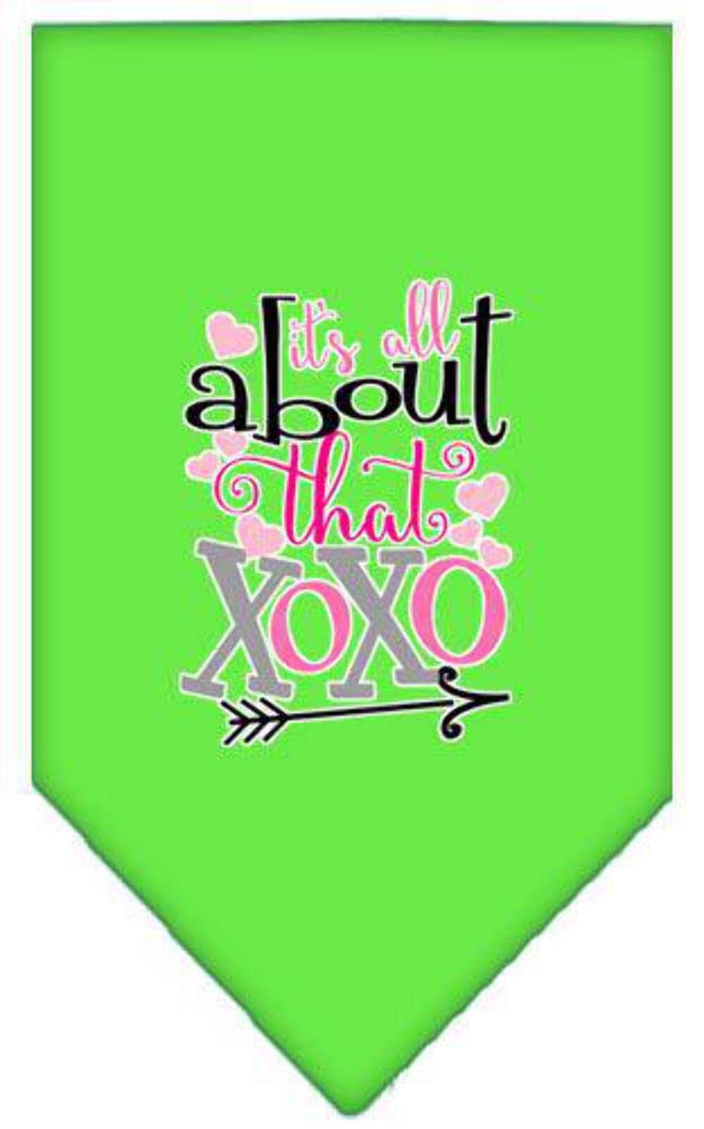 Red Small Pet Dog Bandana with 'It's All About That XOXO' Screen Print - Perfect for Valentine's Day, Parties & Photo Shoots