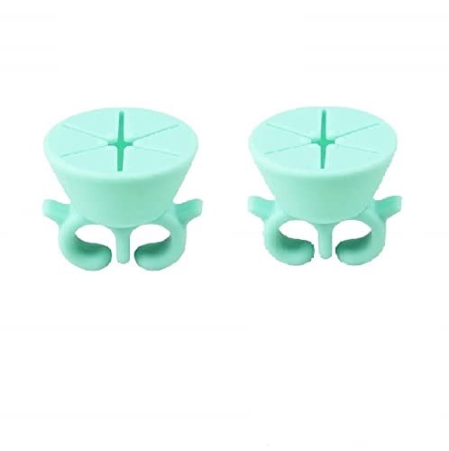 KPS Silicone Nail Polish Bottle Holder Stand - Wearable Round Manicure Pedicure Accessories - Beauty Tool for Salon & Home Nail Art (2 Pack)