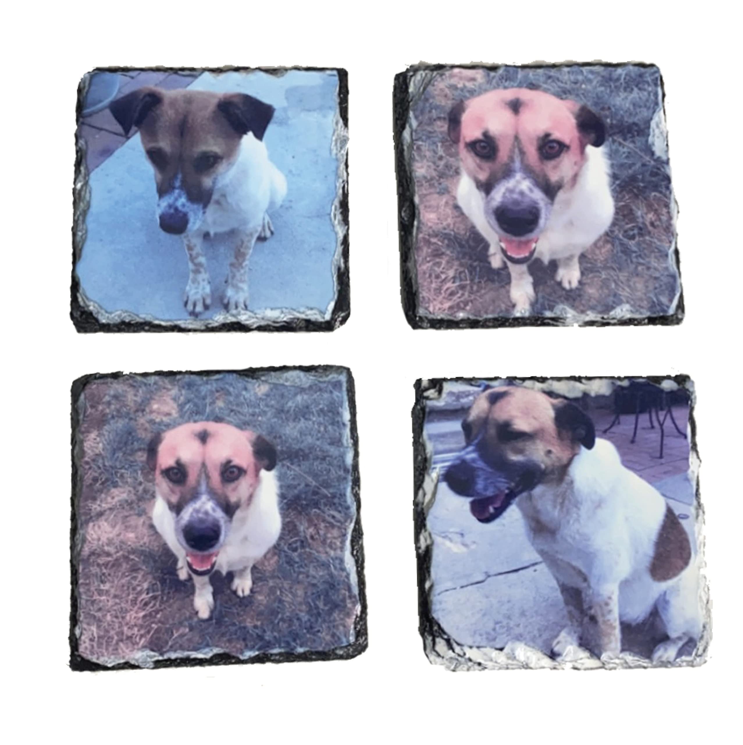 Personalized Photo Slate Coasters Set of 4 - Custom Engraved Drink Coasters for Home, Office, Wedding & Housewarming Gifts
