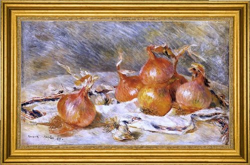 Pierre Auguste Renoir Onions Art Print - 16x24 Inch Premium Canvas Wall Art with Gold Frame - Perfect for Living Room, Bedroom & Office Decor