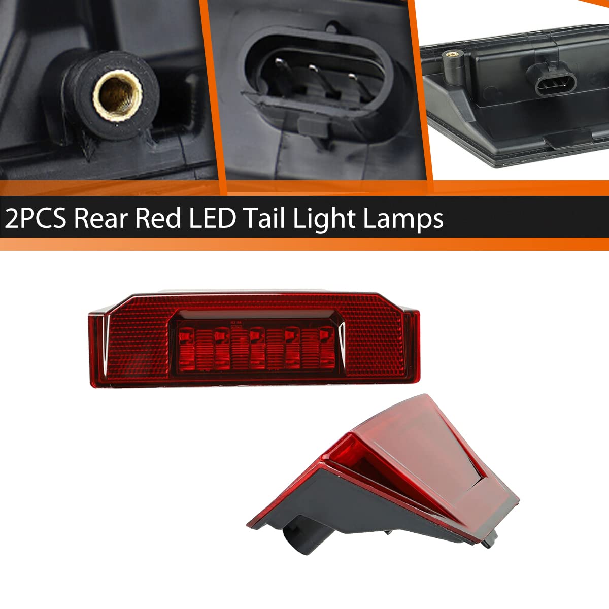 ADIIL Ranger LED Tail Lights for 2013-2020 Polaris Ranger 900 XP 1000 UTV - Red LED Taillights with Brake Stop Function - Direct Replacement for OEM#2412774/2411866 - Perfect for Off-Roading, Night Driving & Enhanced Safety