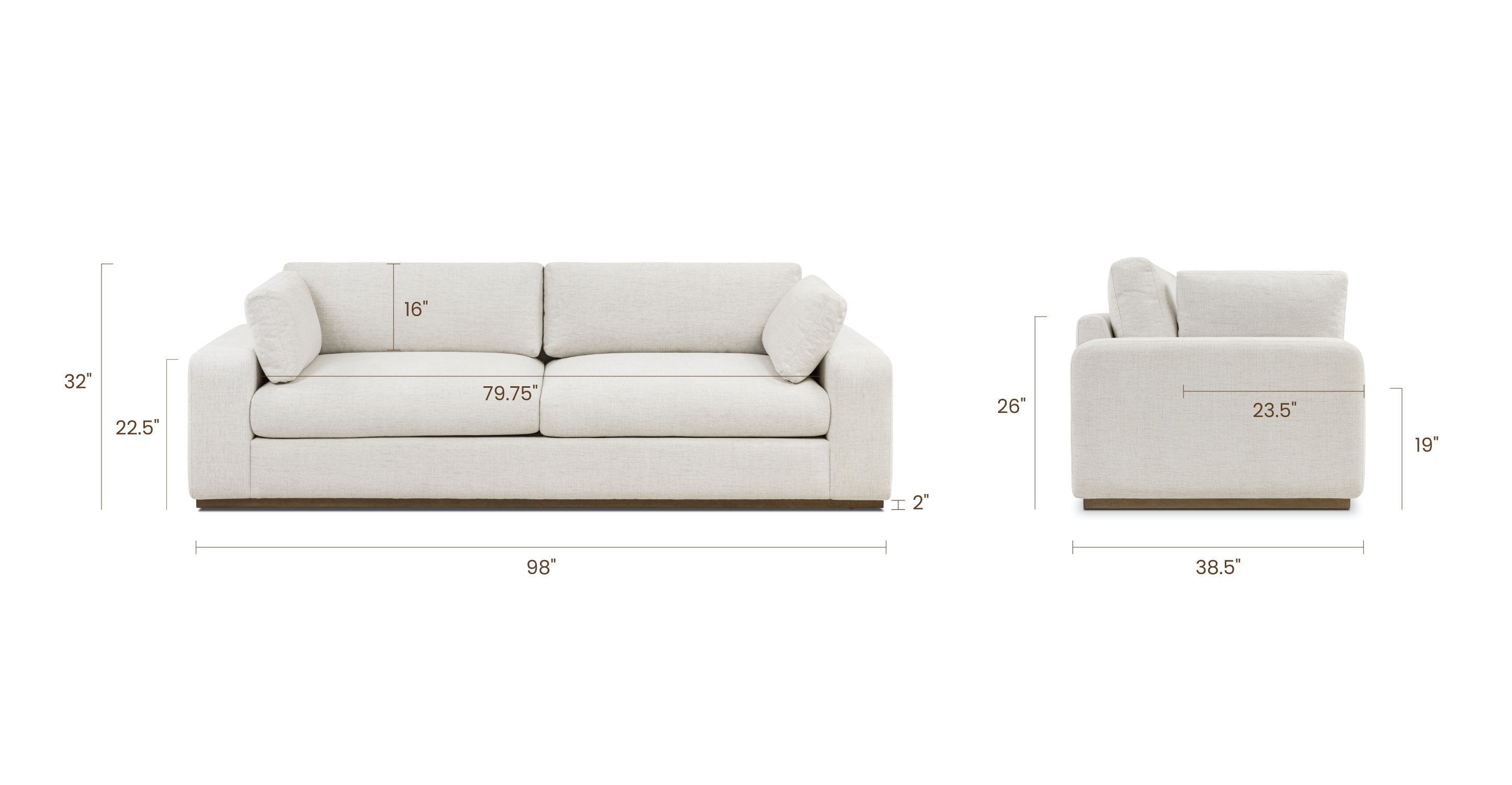 Malaga Sofa - Modern Comfortable 3-Seater Couch for Living Room, Lounge & Office | Soft Fabric Upholstery & Sturdy Wooden Frame