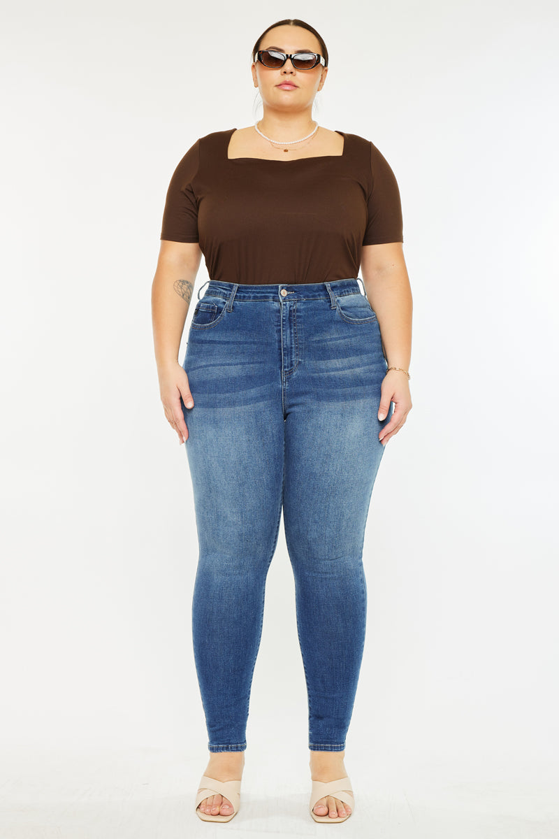Bluebird Essentials High Rise Super Skinny Jeans for Women - Plus Size Stretch Denim Pants - Perfect for Casual Wear, Night Out & Everyday Comfort
