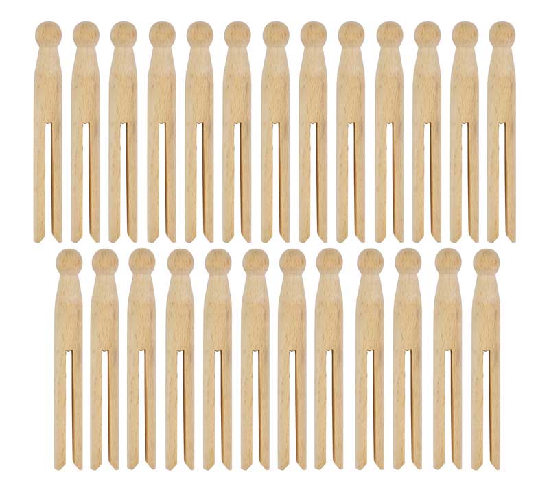 Vintage Wooden Clothes Pins - 25 Pack for Laundry, Drying Clothes & DIY Crafts - Durable Rustic Clothespins for Hanging Clothes, Photo Displays & Home Decor