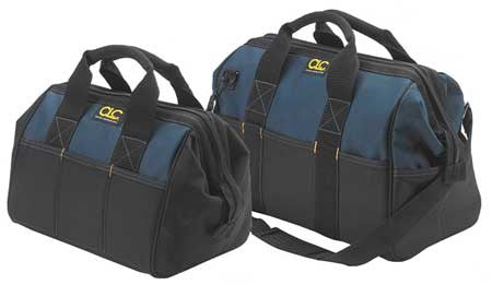 CLC Tool Bag Set - Large Mouth Blue & Black 2-Piece Heavy Duty Tool Organizer for Electricians, Plumbers & DIY Home Repairs - Model PK3334