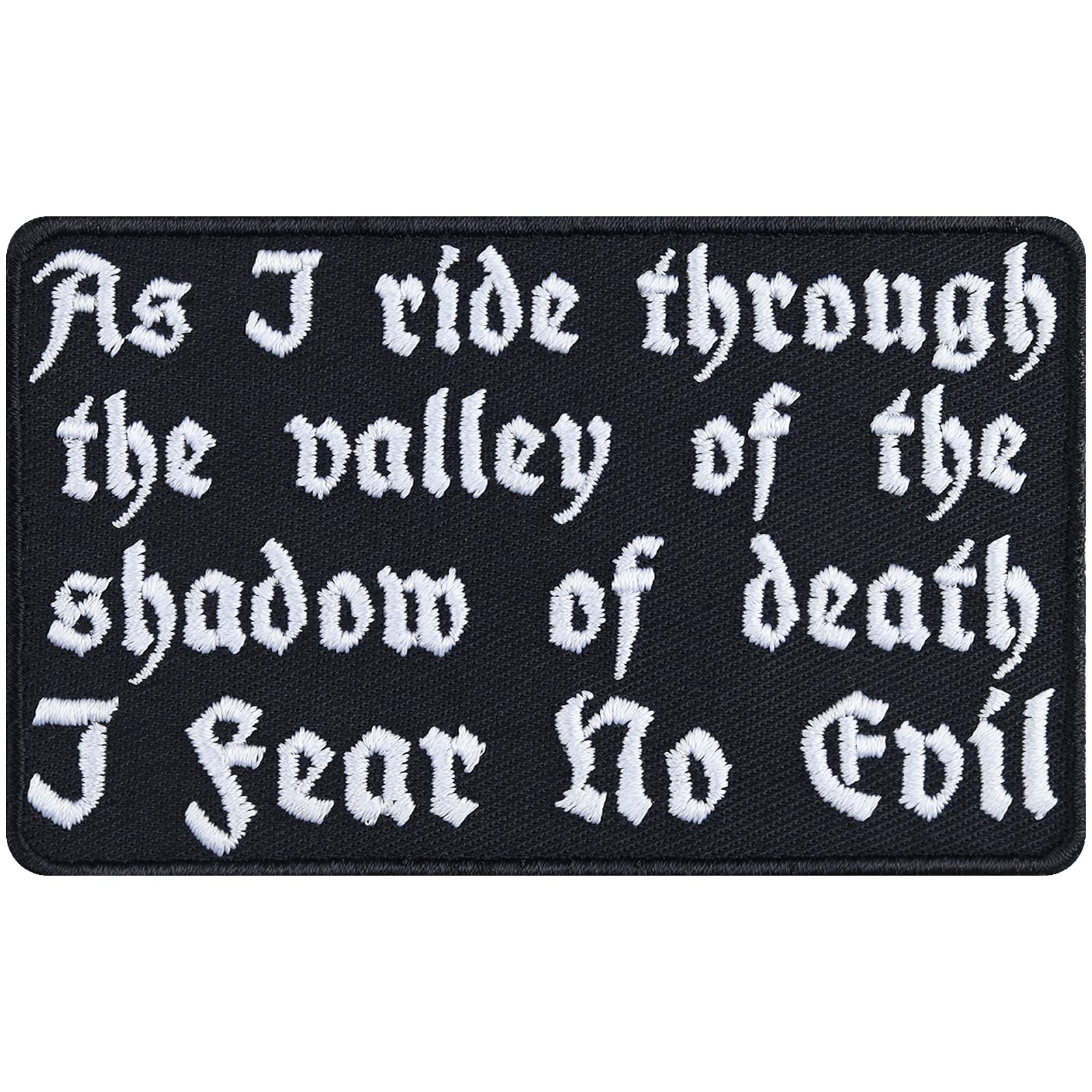 Funny Bikers Iron On Patches - 'I Fear No Evil' Sew On Applique Badge for Jeans, Jackets & Vests | 3.54x2.16 Inch Motorcycle Accessories - Perfect for Biker Gangs, Riding Clubs & Customizing Gear
