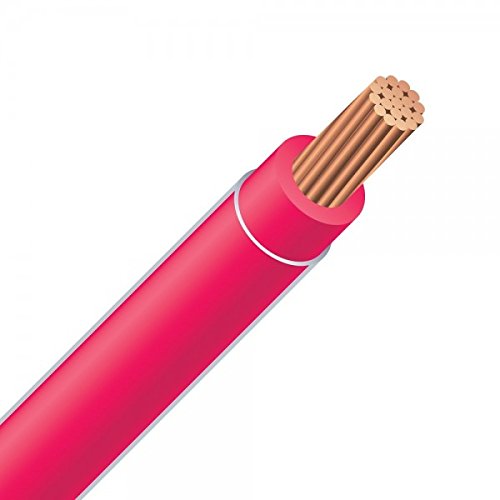 4 AWG 19-Stranded THHN Red Copper Building Wire - 50ft Cut - High Conductivity Electrical Wire for Home Wiring, Commercial Buildings & Industrial Applications
