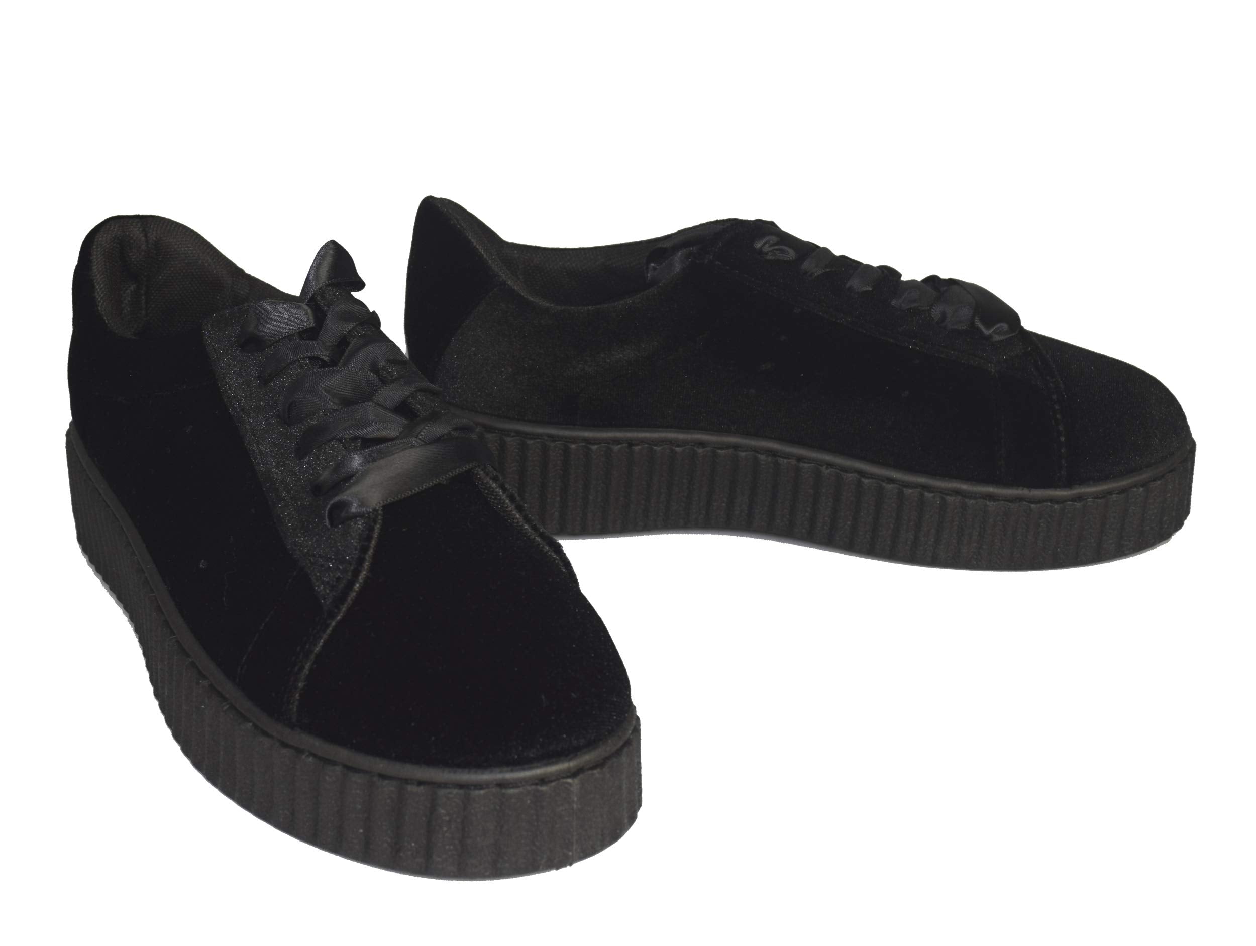 Women's Fashion Sneakers - Suede Flat Platform Lace-Up Casual Shoes for Walking, Work & Everyday Wear