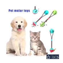 Interactive Dog Toys for Tug of War - Mental Stimulation & Teething Chew Toys for Puppies - Treat Dispensing Puzzle Ball for Small & Medium Dogs (Red+Turquoise) - Perfect for Indoor Play, Boredom Relief & Training Rewards