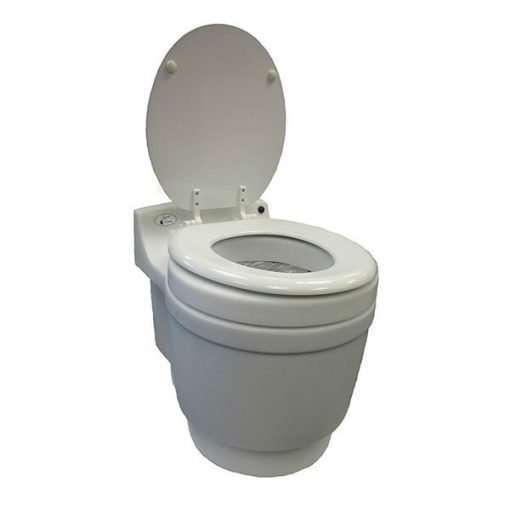 Laveo Dry Flush DF1002 Portable Toilet with Handrails & Lift Tray - Waterless, Odor-Free Camping & RV Toilet for Home, Travel & Emergency Use