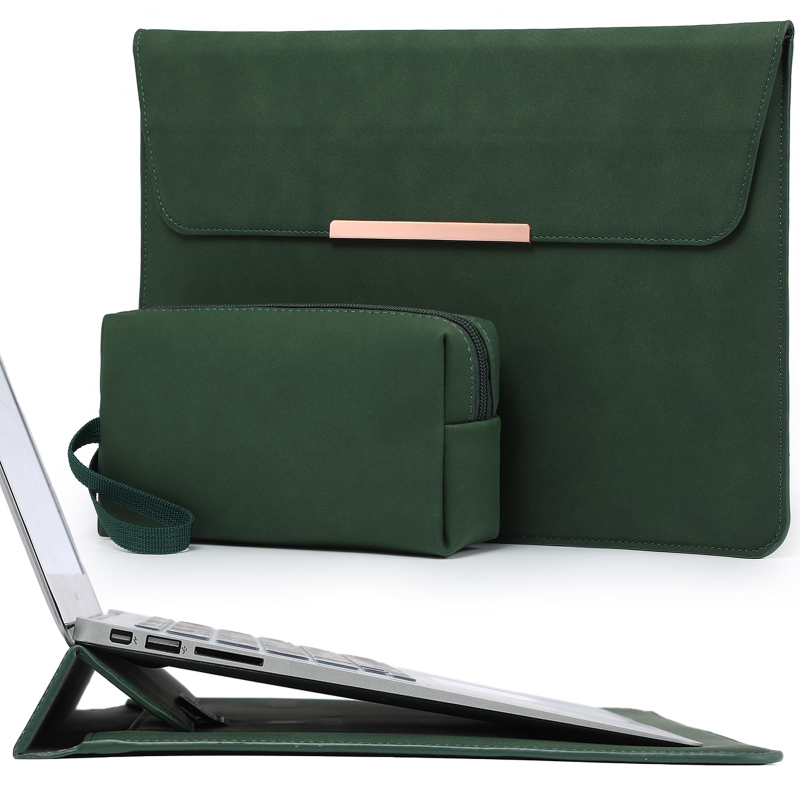 HYZUO 13 Inch Laptop Sleeve with Stand - Compatible with MacBook Air 13 M3/M2/M1 (2024-2018), MacBook Pro 13 M2/M1 (2024-2016), 13
