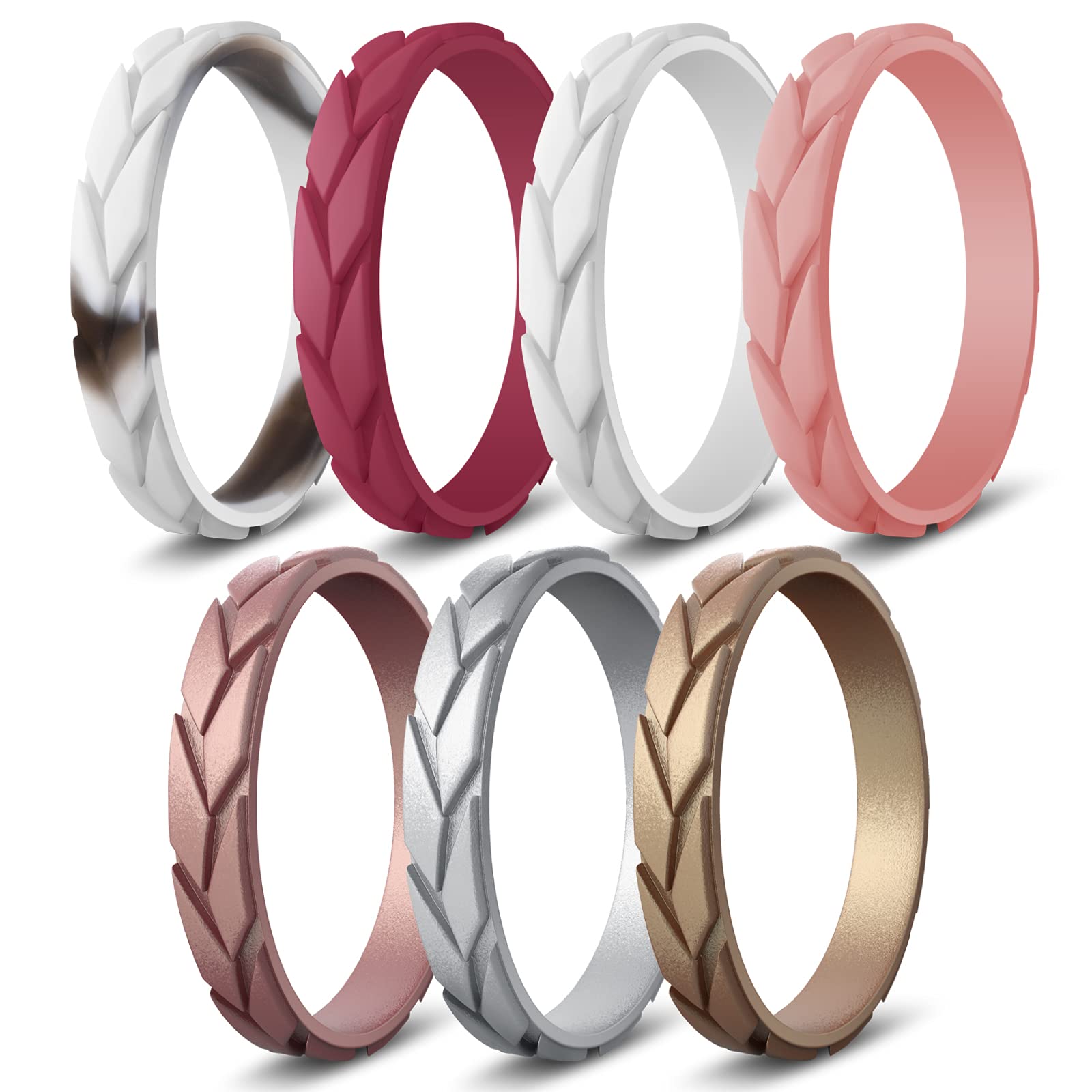 Forthee Women's Silicone Wedding Rings - Stackable Rubber Bands for Comfortable Fit, Durable & Skin-Safe Alternative to Metal Rings | Perfect for Active Lifestyles, Gym, Swimming, Travel & Everyday Wear