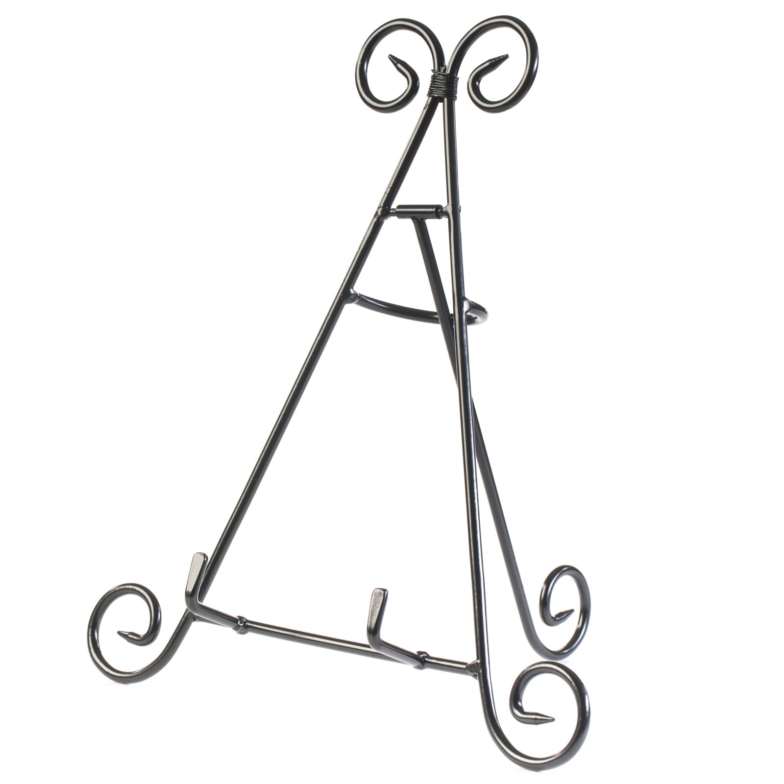 HUJI 12-Inch Heavy Duty Iron Display Stand - Perfect for Home & Kitchen Decor, Platters, Pictures, Photo Frames, Books - Ideal for Shelf Decor, Tabletop Displays, and Wall Art Organization