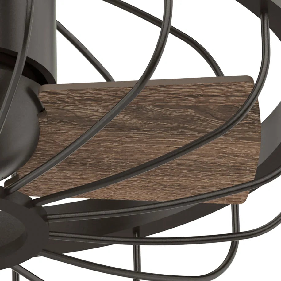Hunter 16 Inch Roswell Ceiling Fan with Light - Noble Bronze/Latte Oak Finish - Energy Efficient Indoor Cooling for Living Room, Bedroom & Office