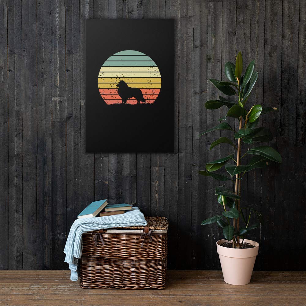 Vintage Sheltie Shetland Sheepdog Canvas Wall Art Print - Perfect Gift for Dog Lovers & Home Decor - Ideal for Living Room, Bedroom, Office & Pet Lover Spaces