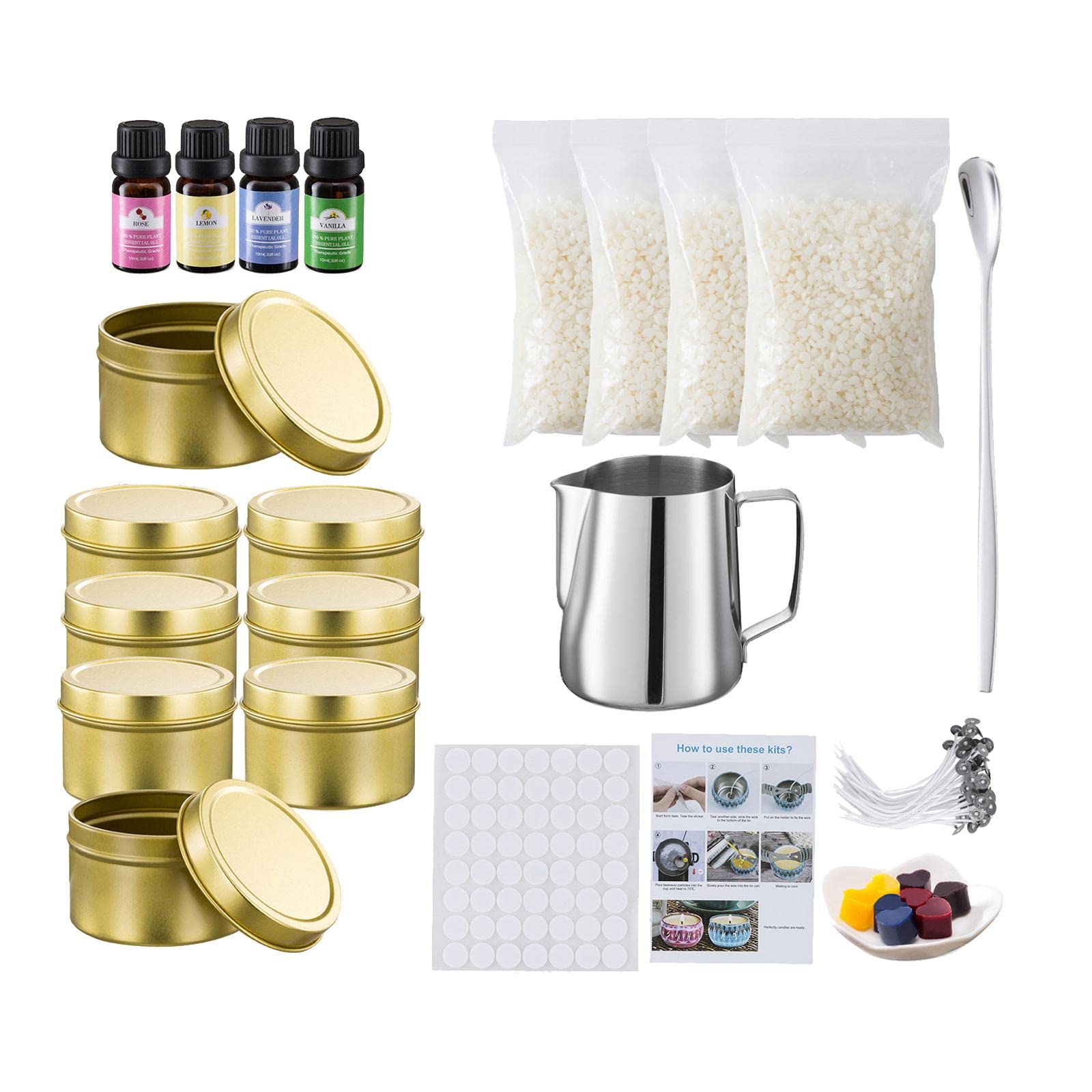 CALANDIS Tea Light Soap Candle Making Kit - DIY Handmade Supplies for Beginners - Create Relaxing Spa Candles at Home for Gifts & Aromatherapy