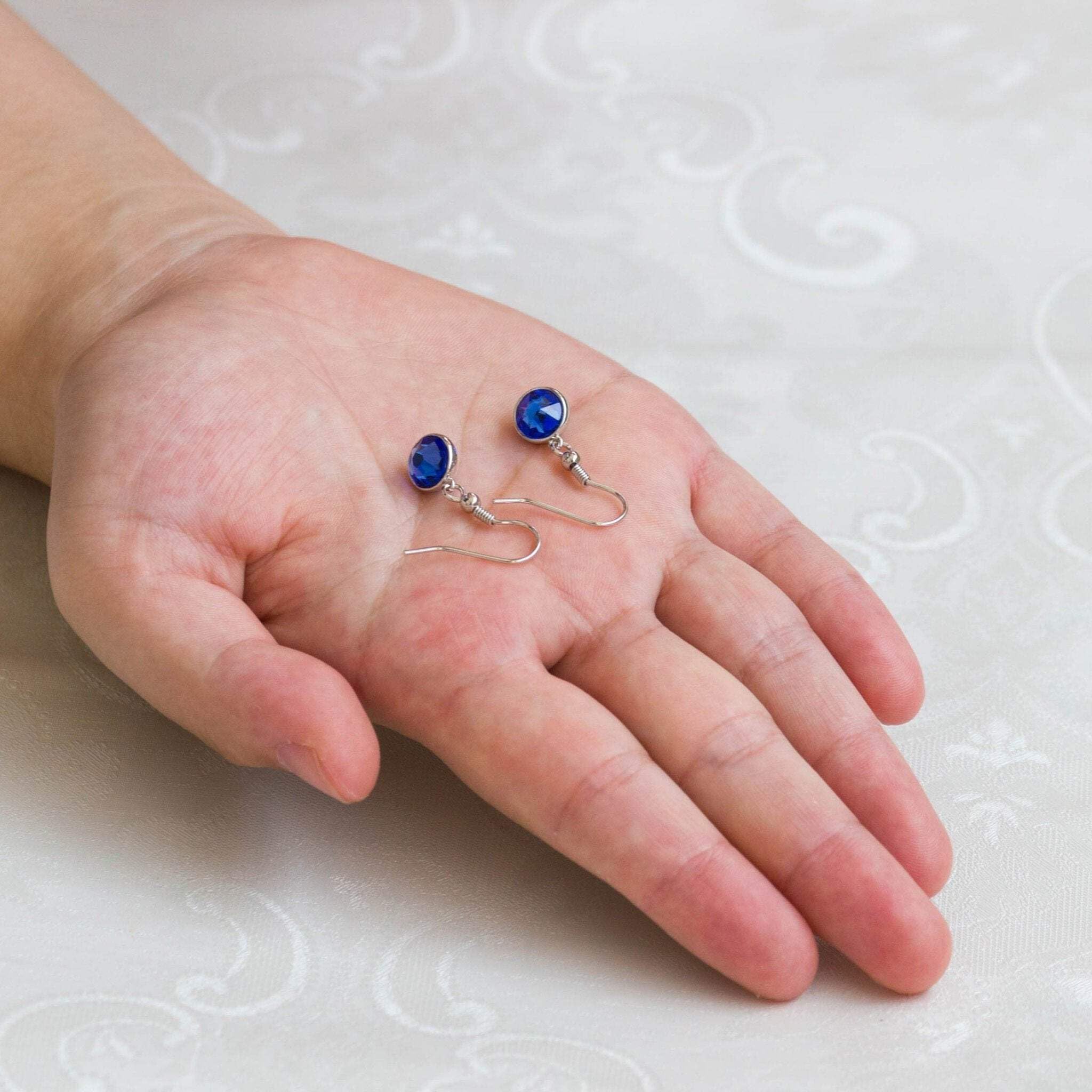 Sapphire Zirconia Drop Earrings - September Birthstone Jewelry for Women
