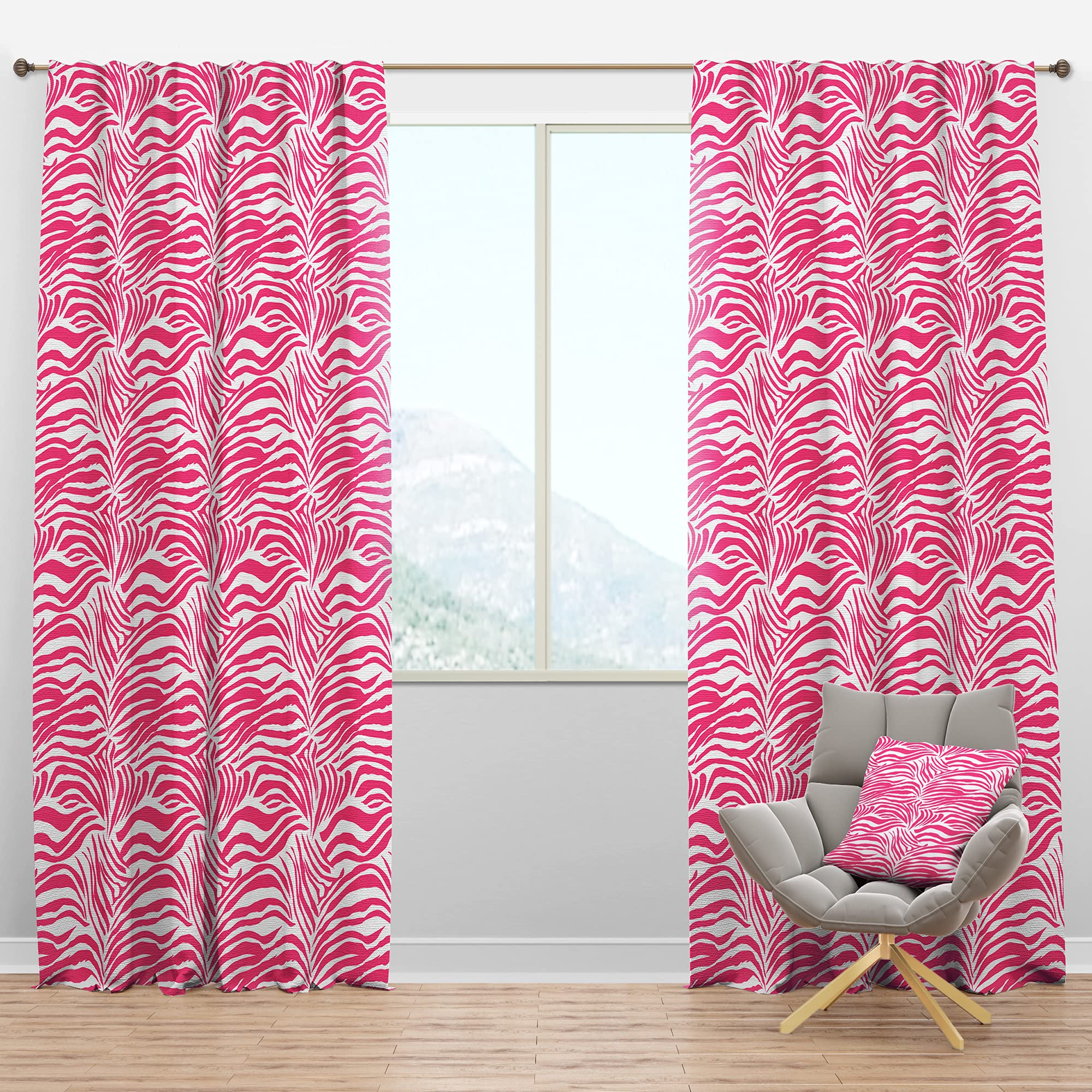 DesignQ Blackout Curtains - Glamour Zebra Animal Print Thermal Insulated Drapes for Bedroom & Living Room (52x120, Single Panel) | Perfect for Home Decor, Light Blocking & Energy Saving