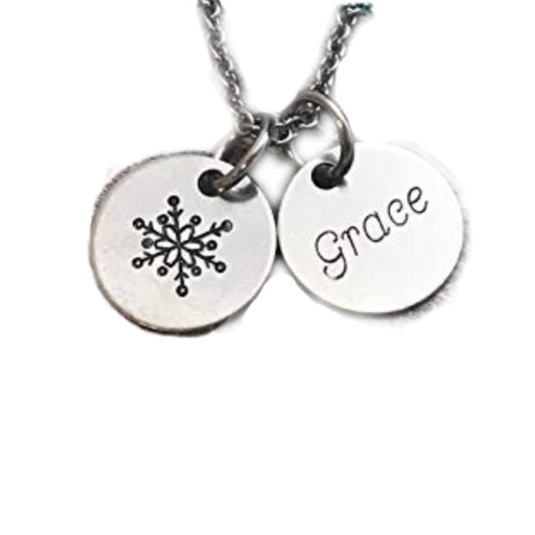 Snowflake Necklace - Personalized Name Jewelry for Christmas & Winter Gifts | Snowflake Charm Pendant for Women, Holiday Party, Bridesmaid Gift & Winter Fashion Accessory