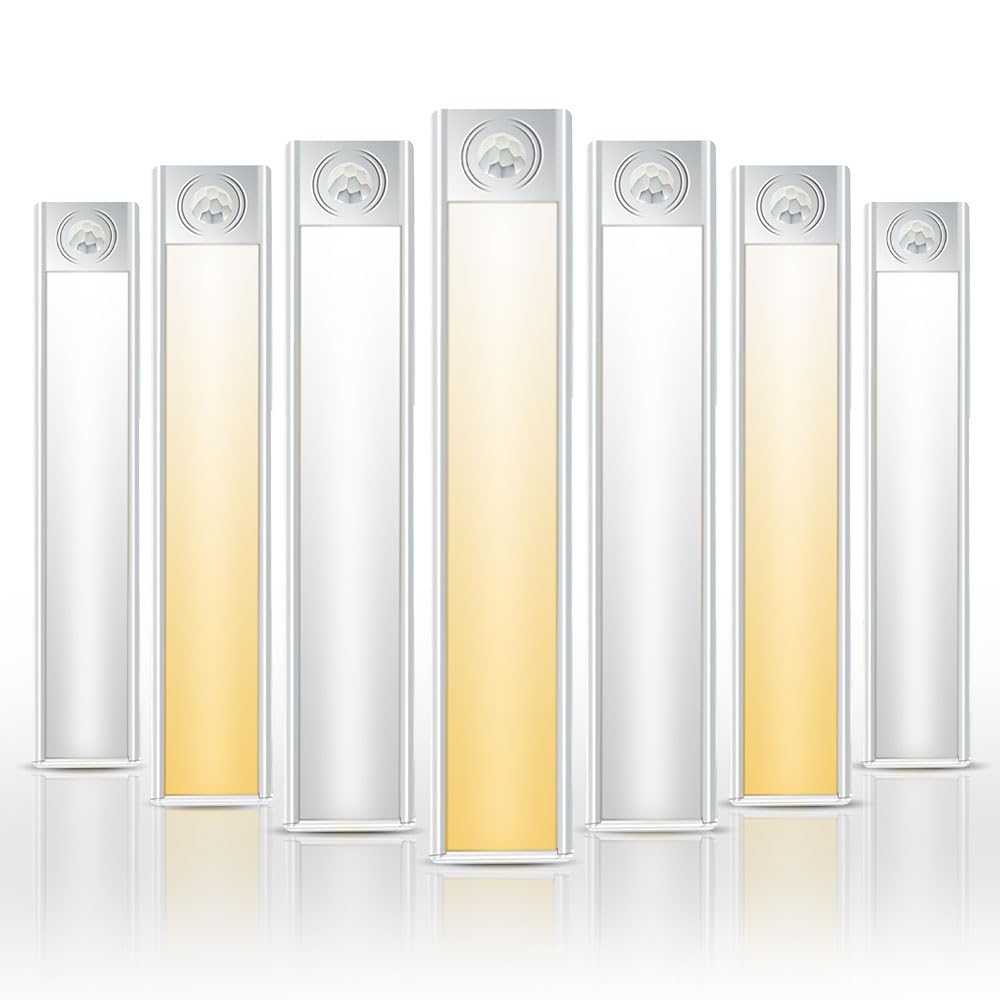8 Pack Magnetic Under Cabinet LED Lights - Battery Powered Motion Sensor Lighting for Kitchen, Closet, Pantry, Bedroom - Perfect for Dark Spaces & Nighttime Use