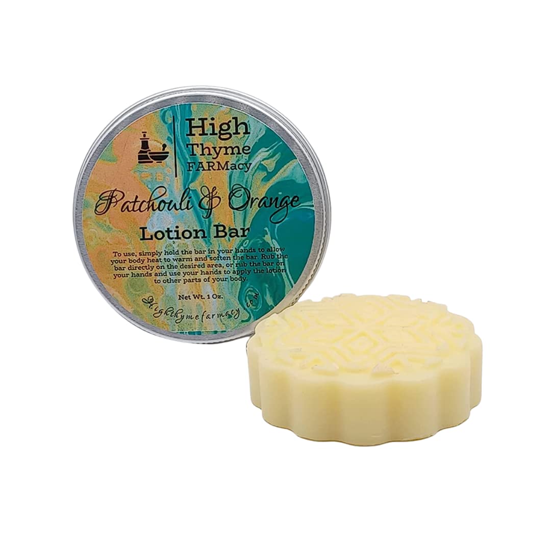 All-Natural Patchouli & Orange Lotion Bar for Dry Skin - Moisturizing Beeswax Travel Lotion Bar - Eco-Friendly Waterless Massage Bar for Hands, Body & Travel - Perfect for Gym, Office & On-The-Go Hydration