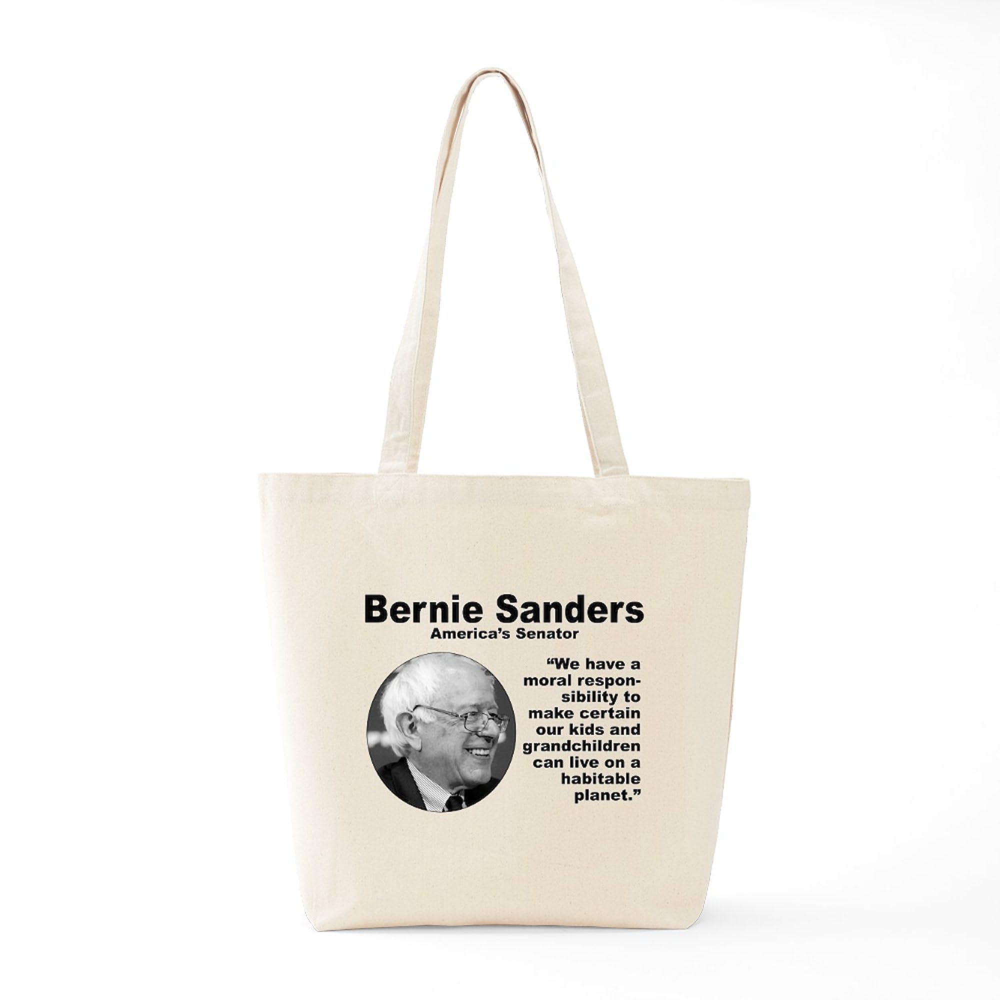 Eco-Friendly Natural Canvas Tote Bag - Reusable Shopping Bag with Bernie Sanders Design | Perfect for Groceries, Beach Trips & Everyday Use
