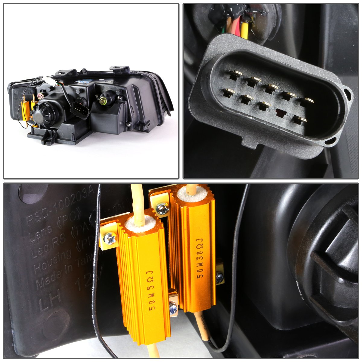DNA MOTORING HL-HPL-DRL-A402-CH Passenger Side Headlight Assembly - Compatible with [Vehicle Model], DRL & High Performance Lighting for Night Driving & Enhanced Visibility